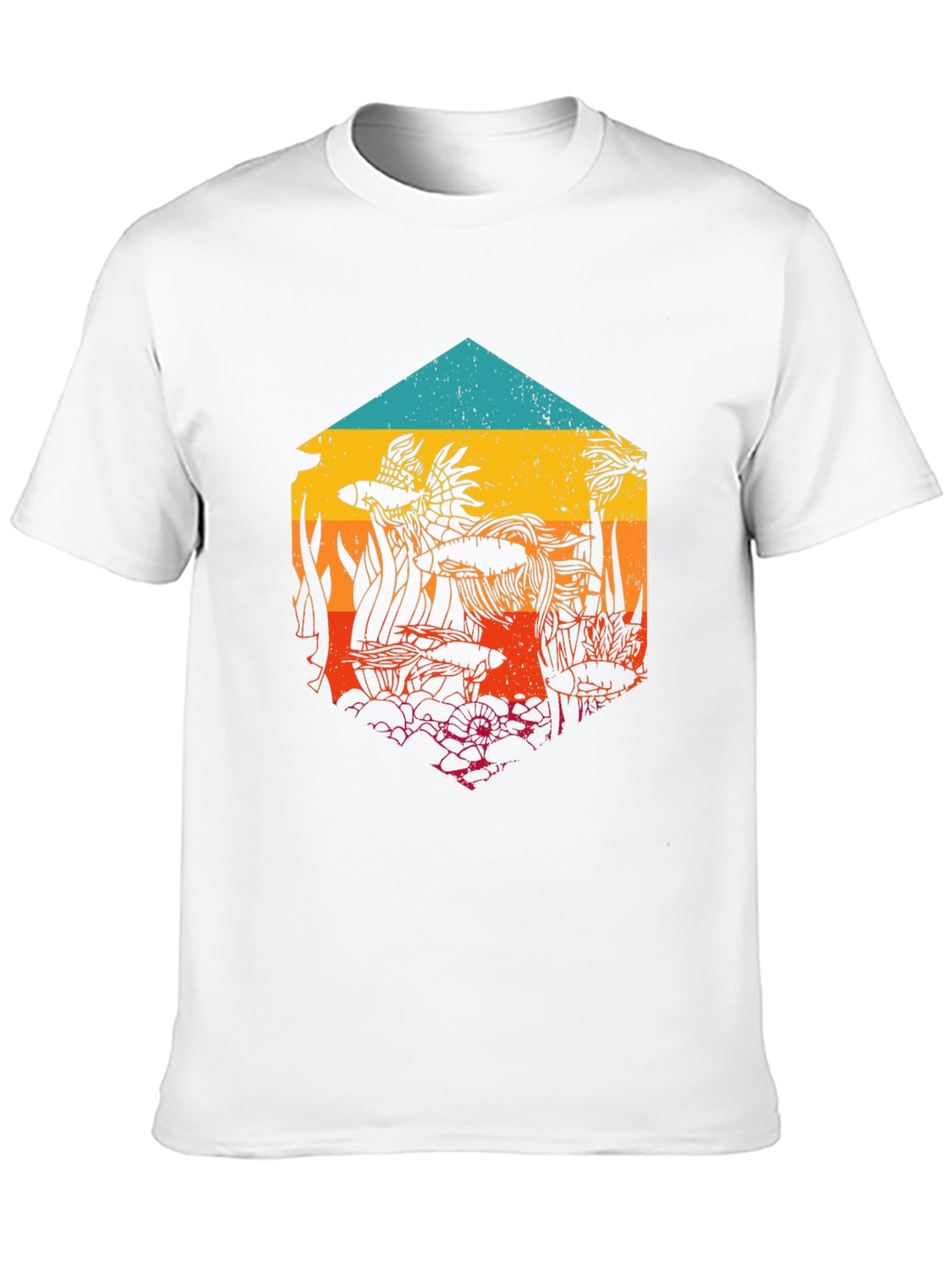 Aquatic Sunset Mens Graphic Tee