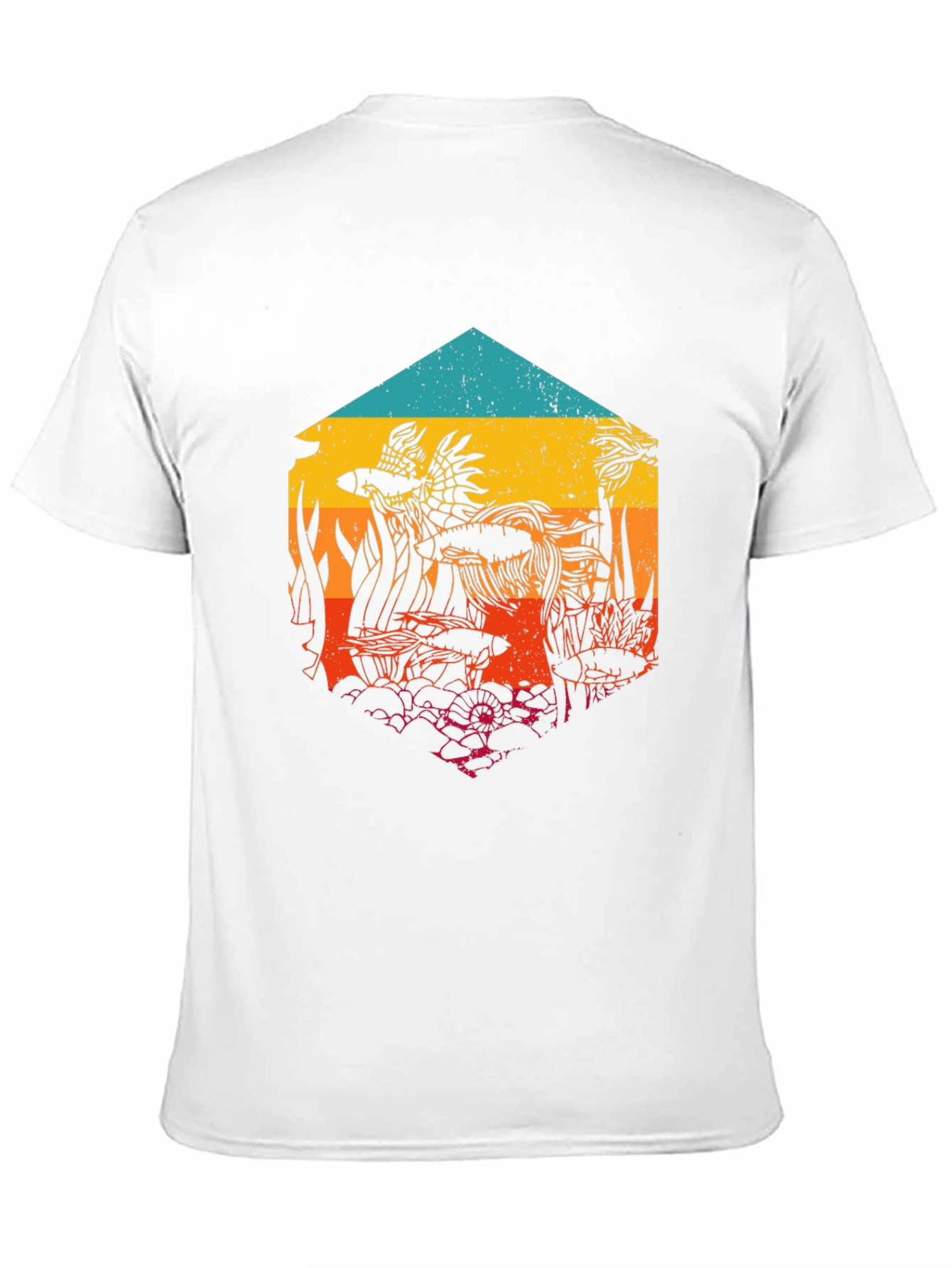 Aquatic Sunset Mens Graphic Tee