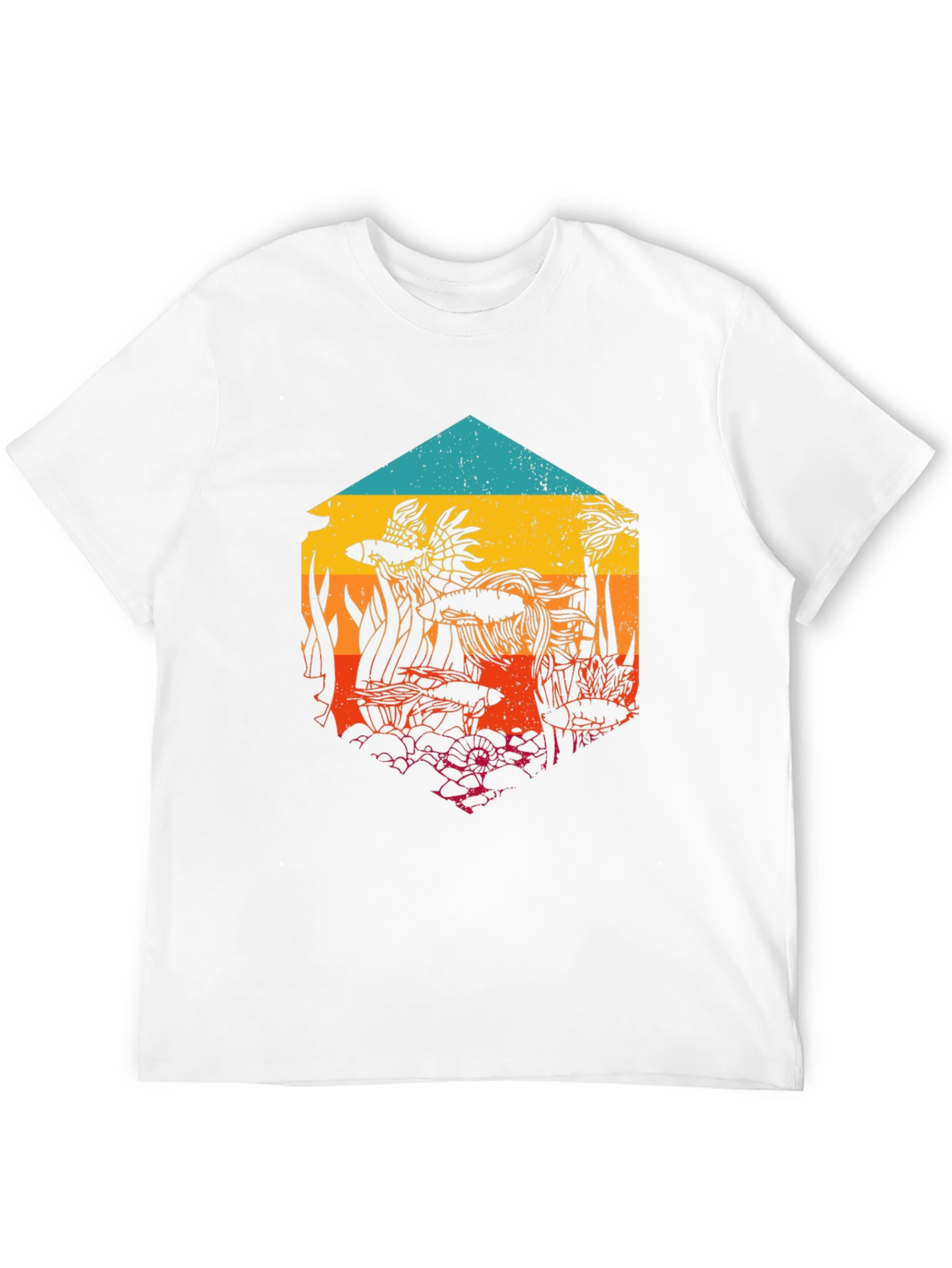 Aquatic Sunset Mens Graphic Tee