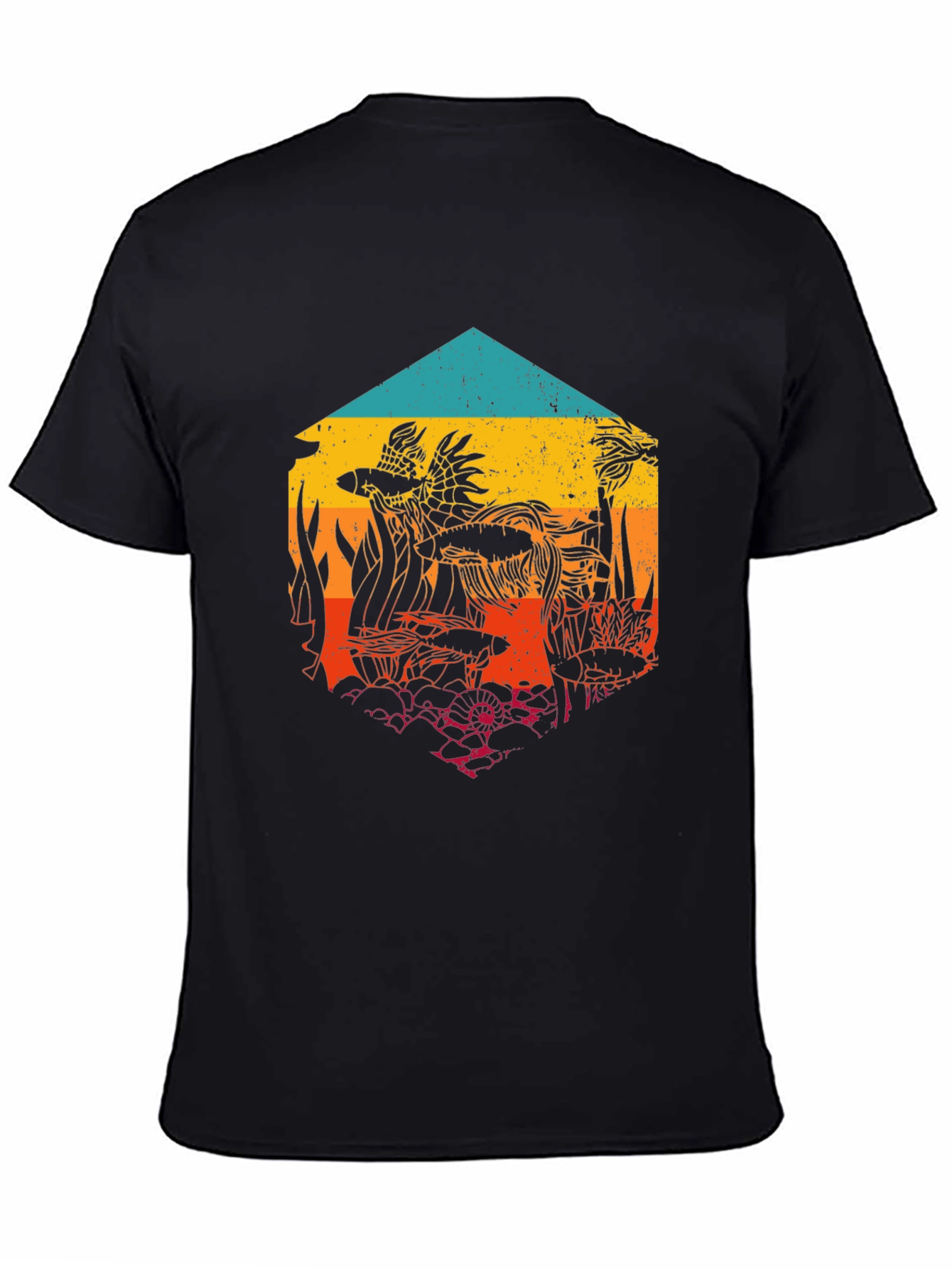 Aquatic Sunset Mens Graphic Tee
