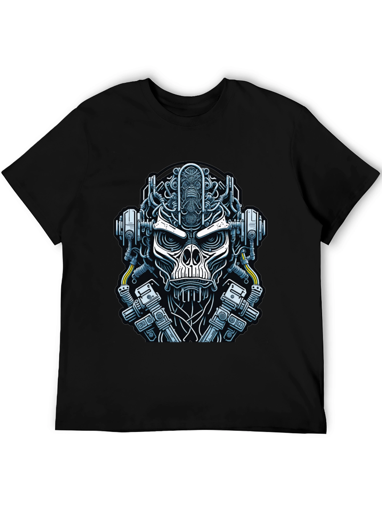 Cyberpunk Skull Graphic T-Shirt