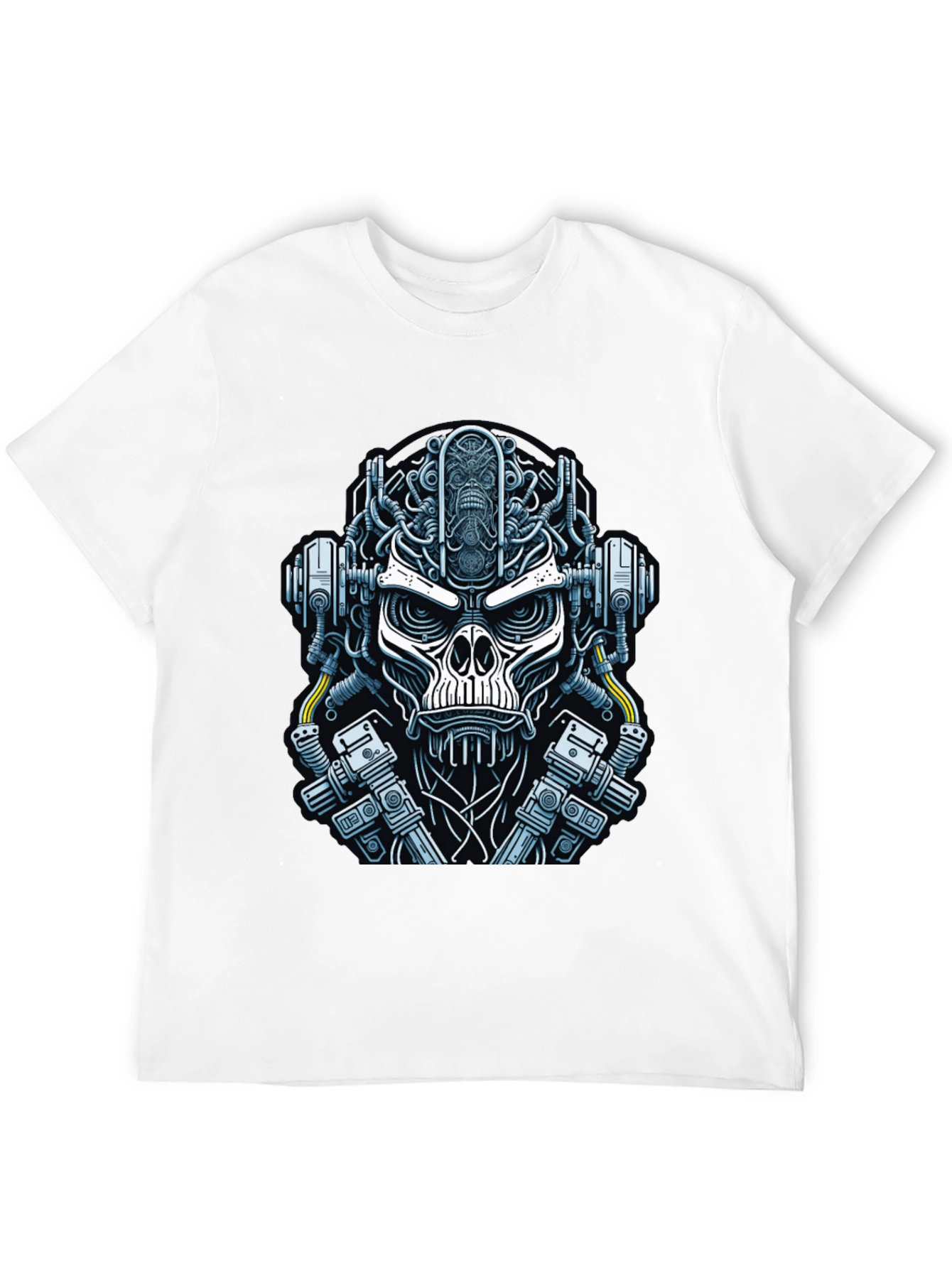 Cyberpunk Skull Graphic T-Shirt