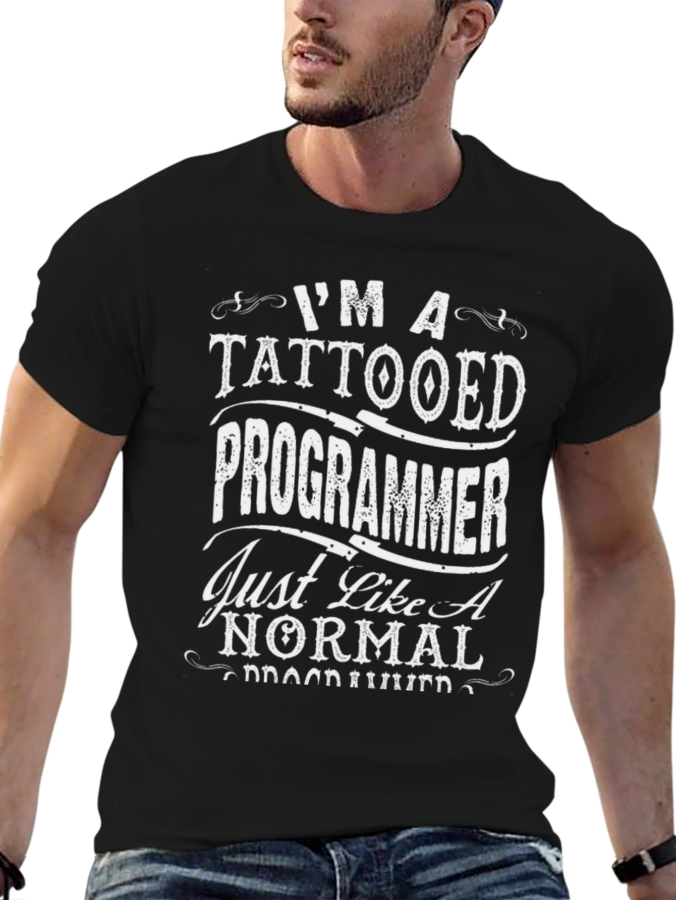 Tattooed Programmer Graphic Tee - Funny T-Shirt