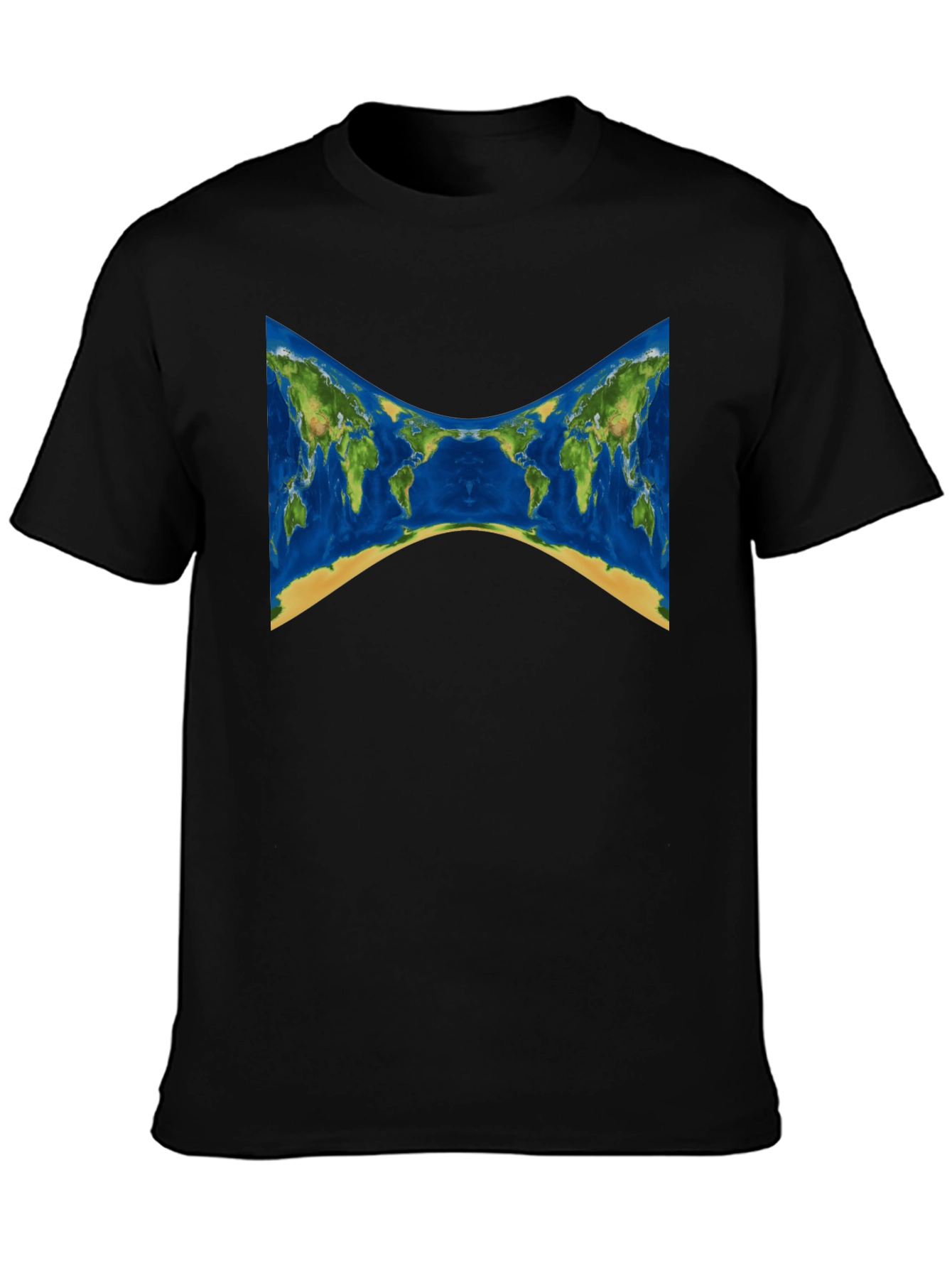 World Map Graphic Tee - Stylish Black T-Shirt