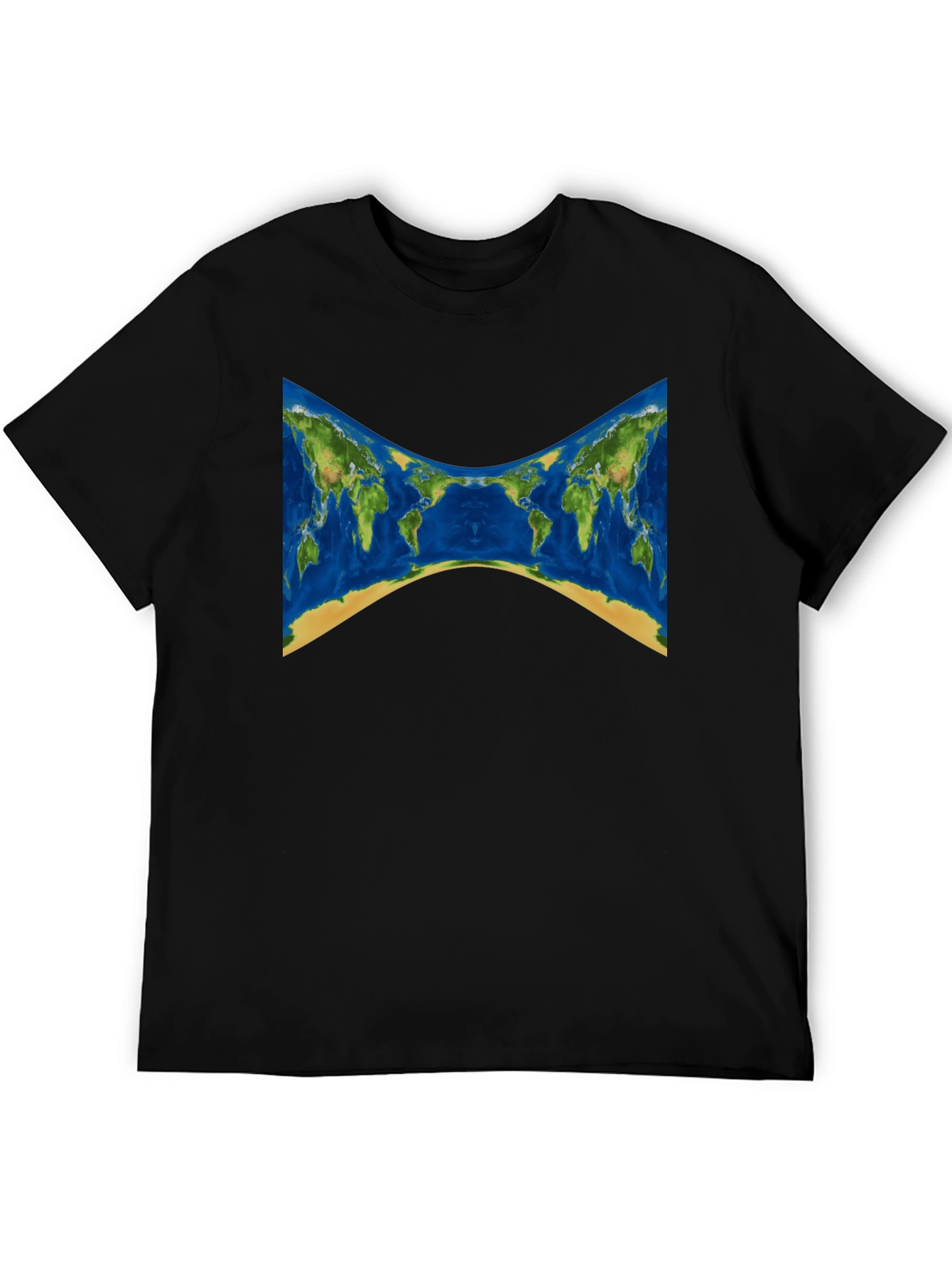 World Map Graphic Tee - Stylish Black T-Shirt