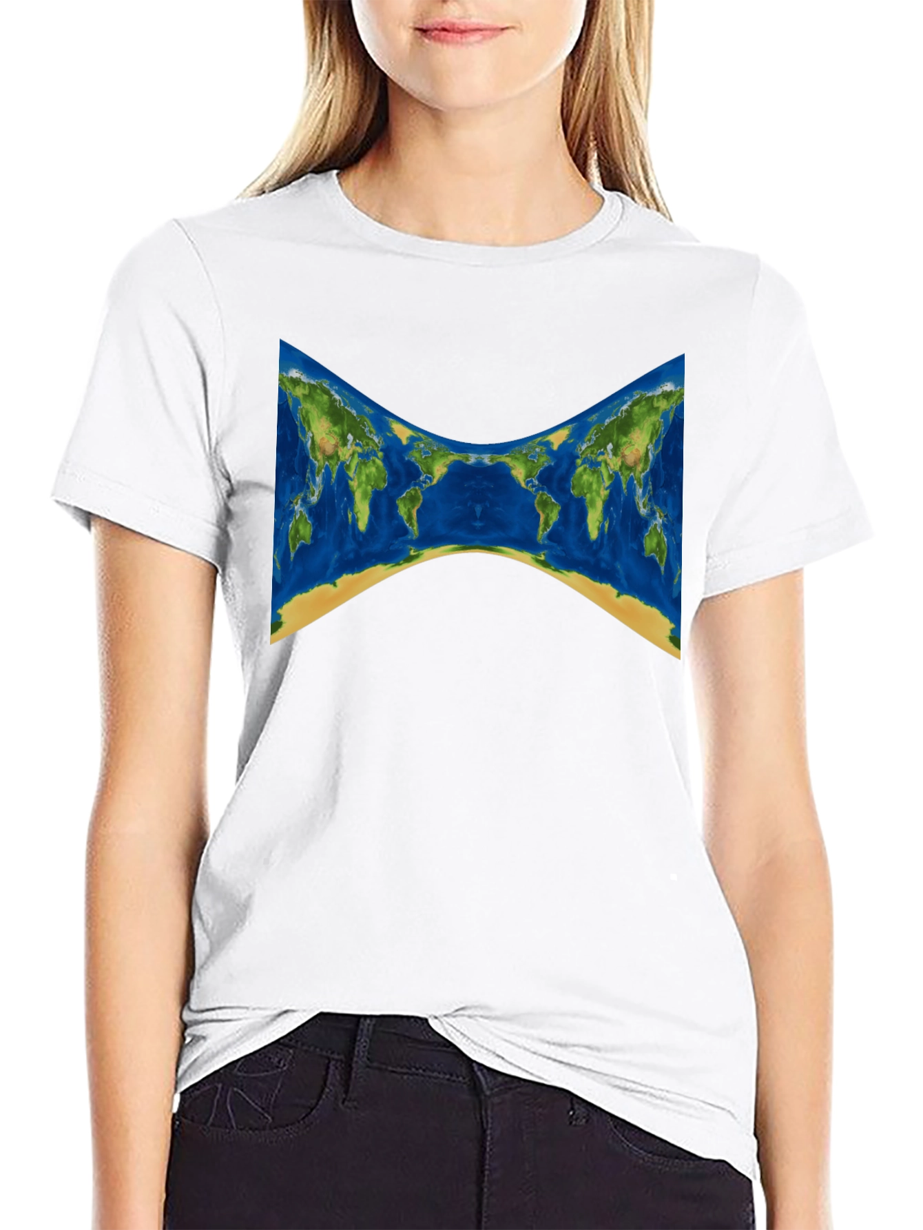 World Map Graphic Tee - Stylish Black T-Shirt