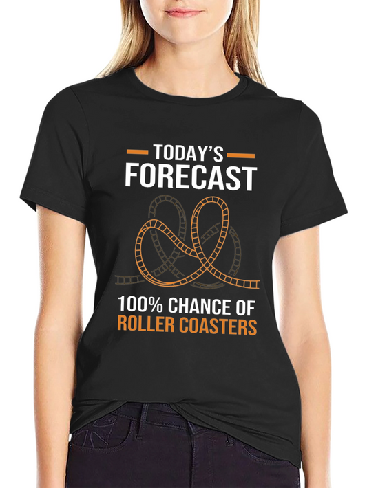 Roller Coaster Forecast T-Shirt: Fun Theme Park Apparel