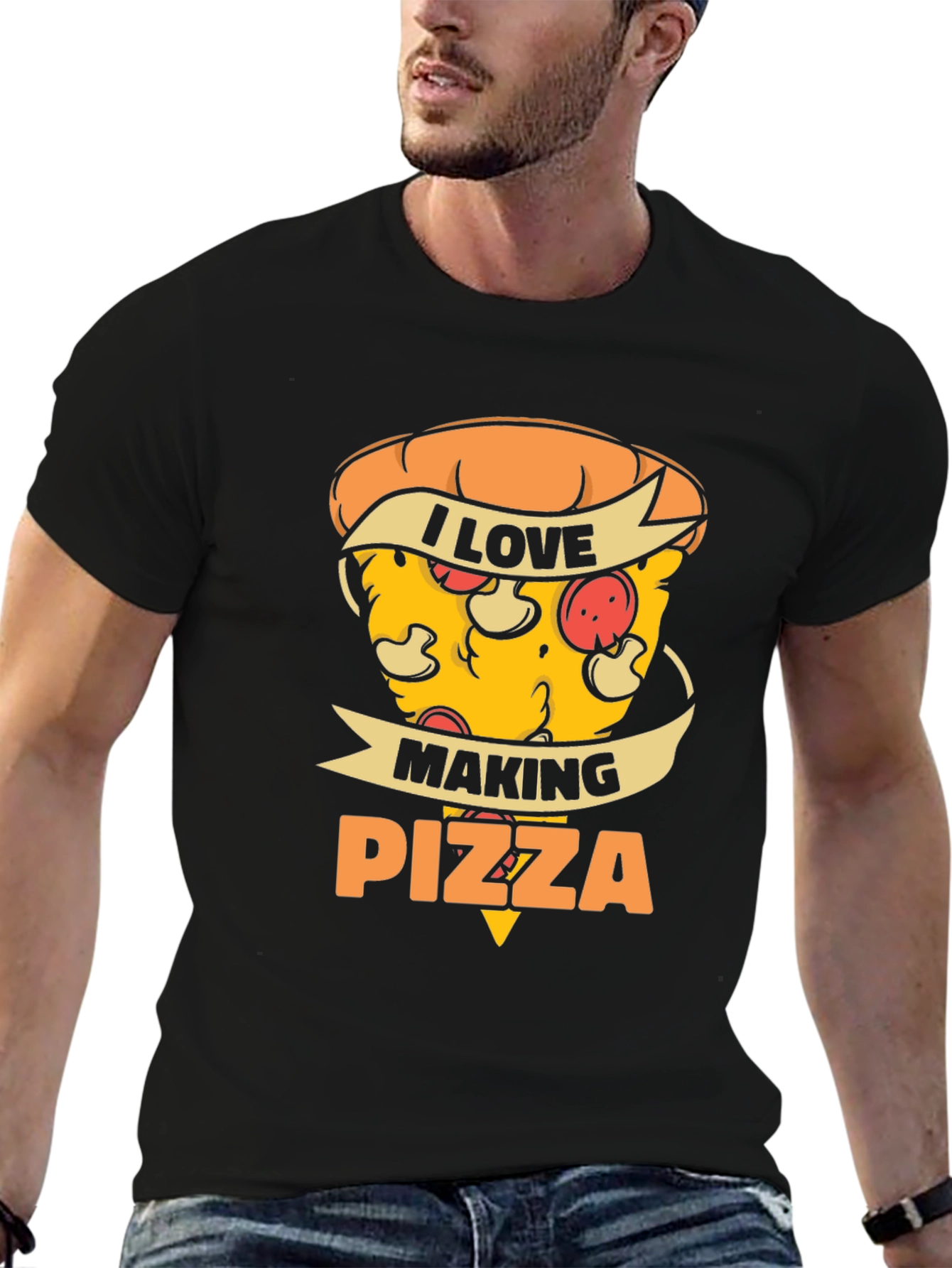 I Love Making Pizza T-Shirt - Black