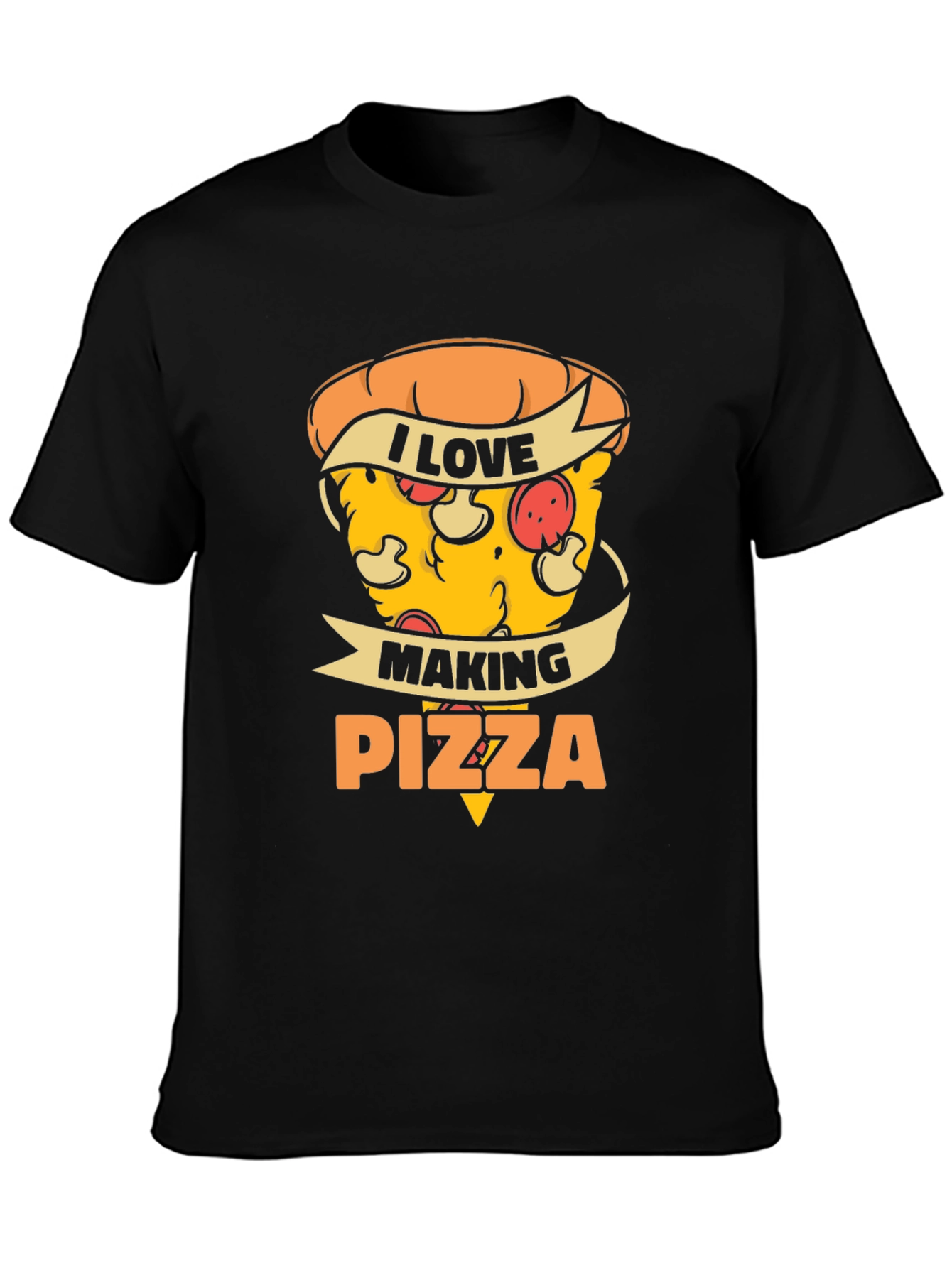 I Love Making Pizza T-Shirt - Black