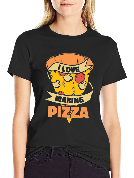 I Love Making Pizza T-Shirt - Black