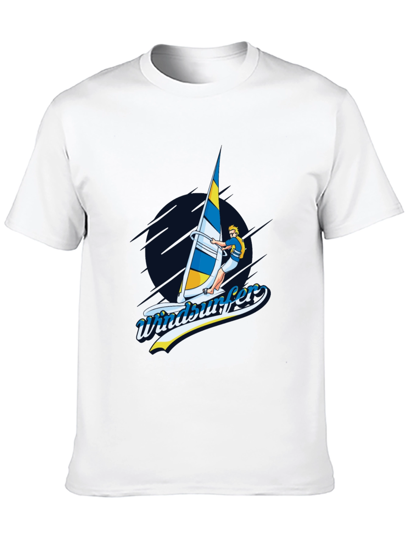 Windsurfer Graphic T-Shirt Black Cotton Tee