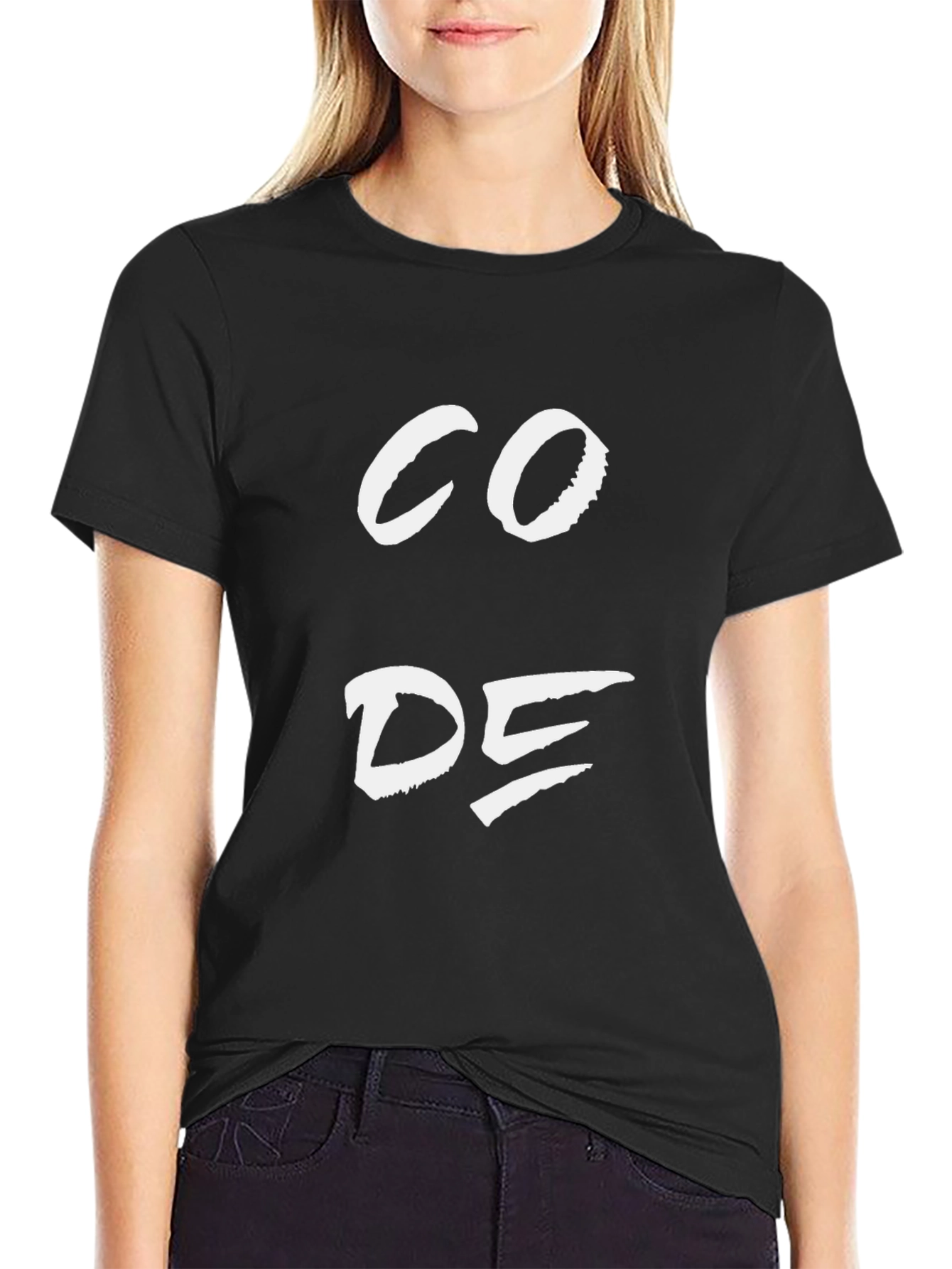 Code Graphic Black Cotton T-Shirt for Coders