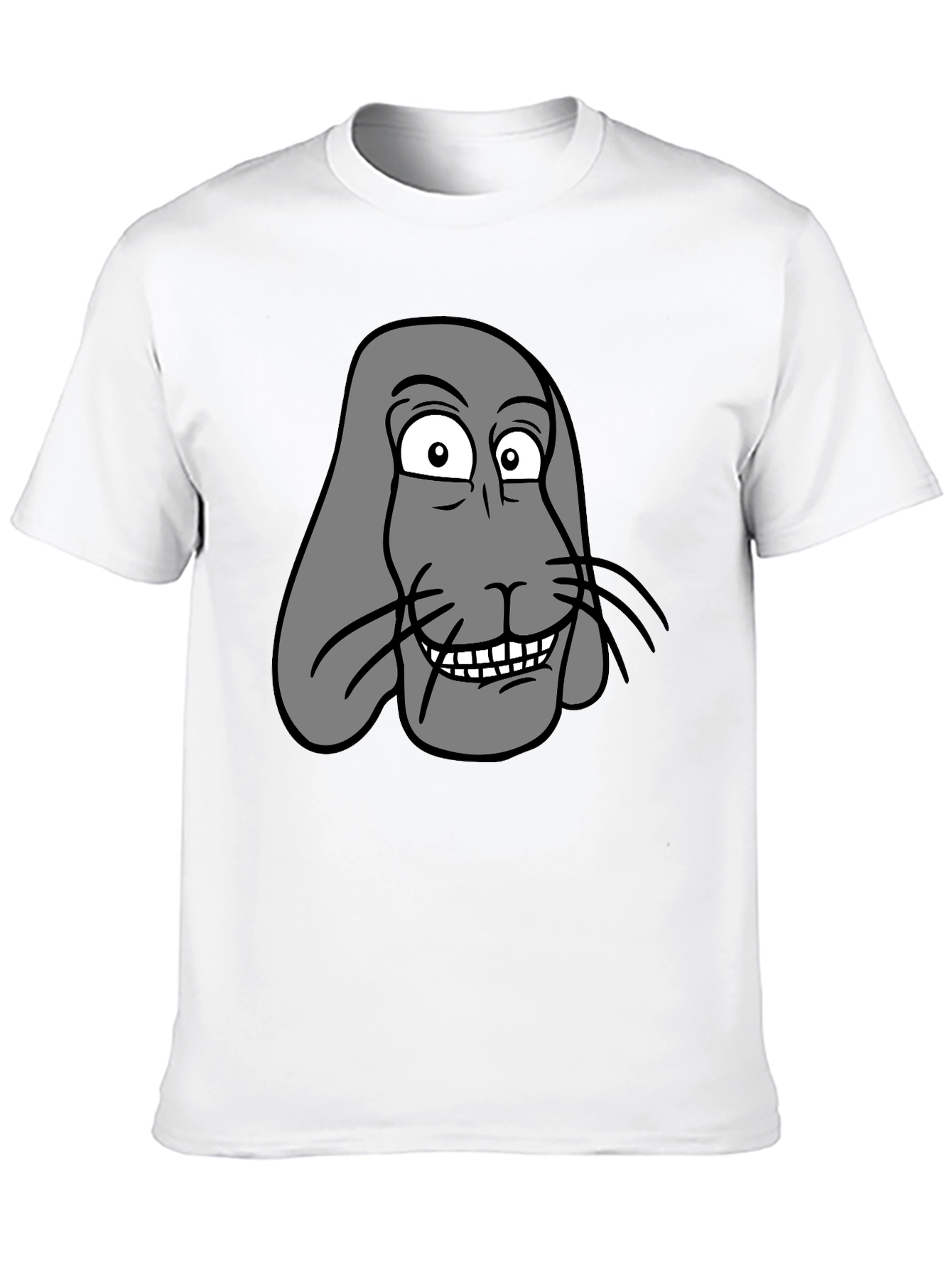 Funny Cartoon Animal Graphic Print Black T-Shirt