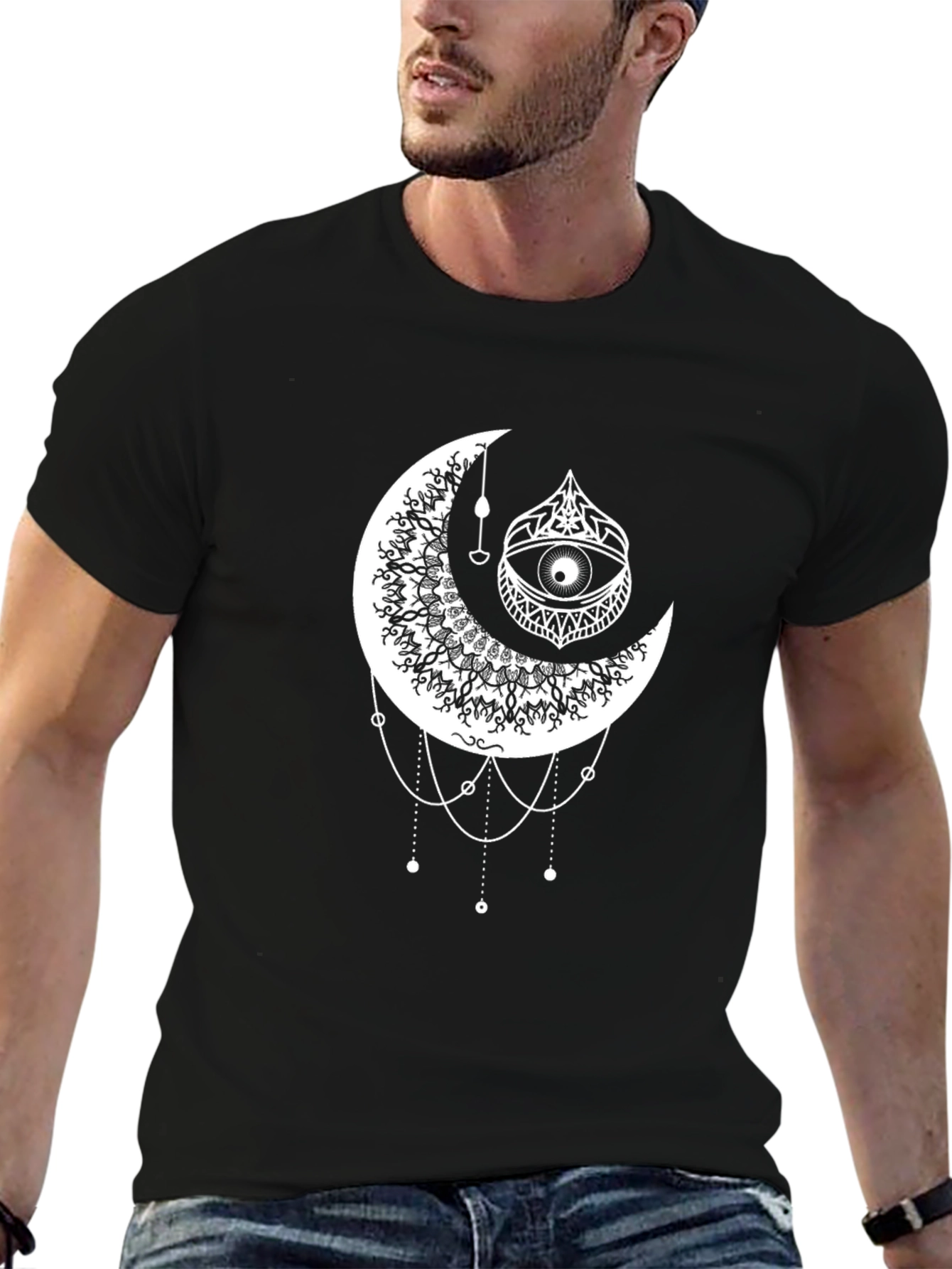 Mystic Moon Eye Graphic Tee - Black
