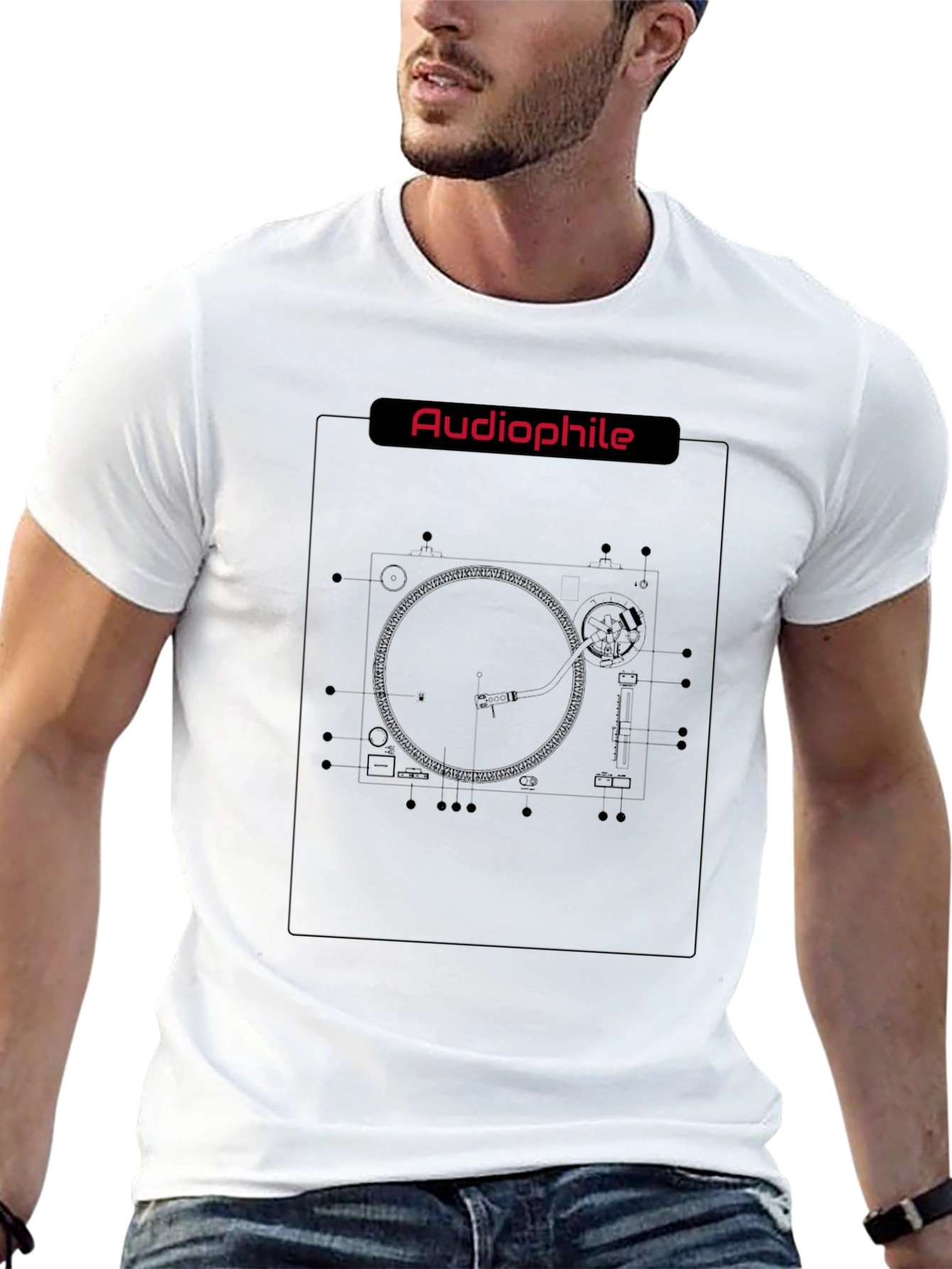 Audiophile Turntable Graphic Tee - Music Lover T-Shirt