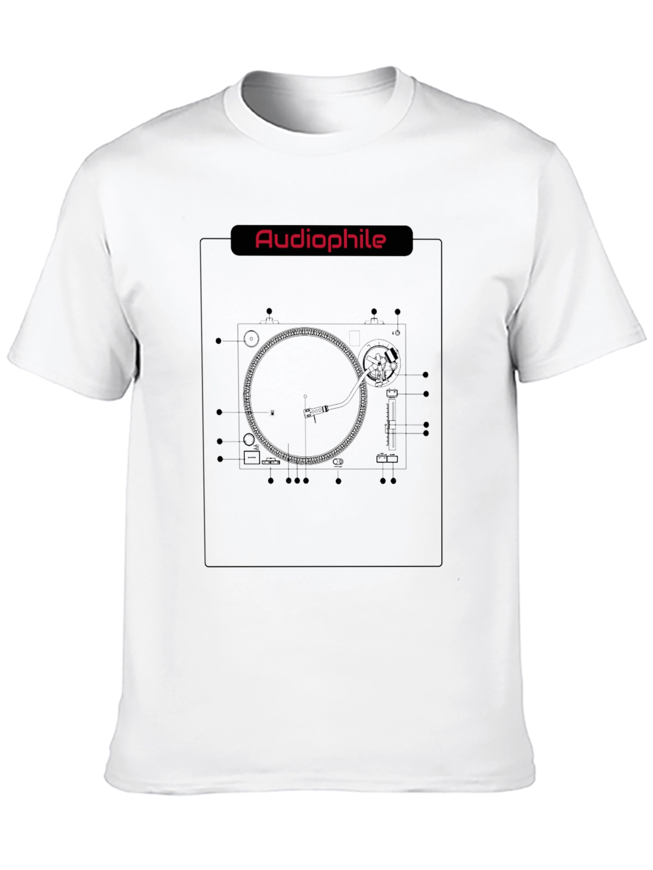 Audiophile Turntable Graphic Tee - Music Lover T-Shirt
