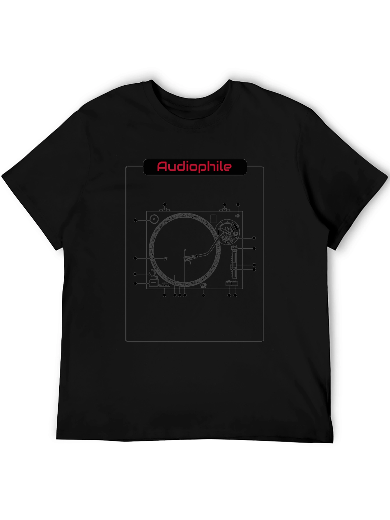 Audiophile Turntable Graphic Tee - Music Lover T-Shirt