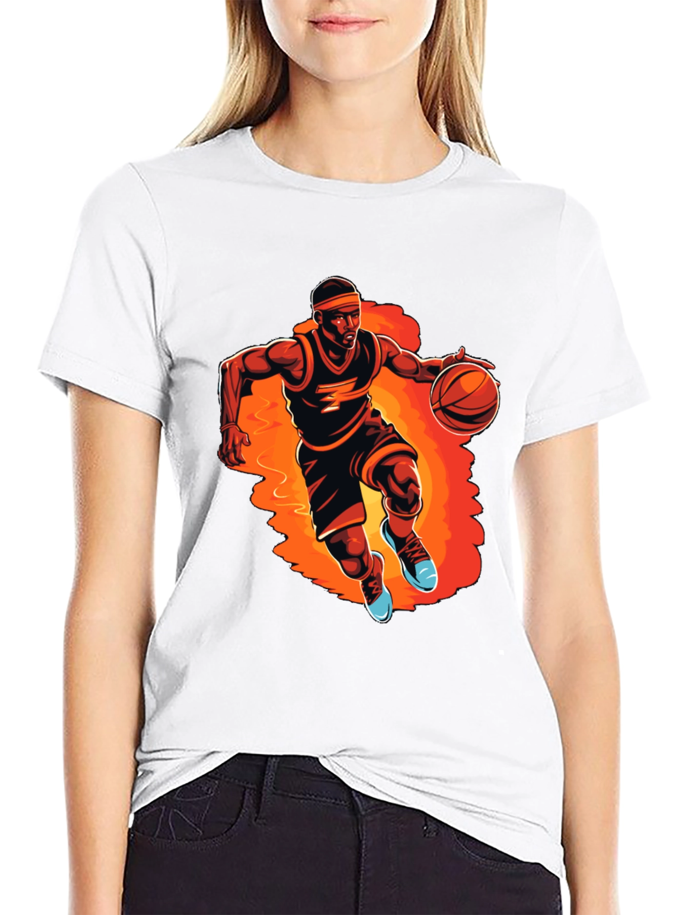 Basketball Player Graphic Tee - Black