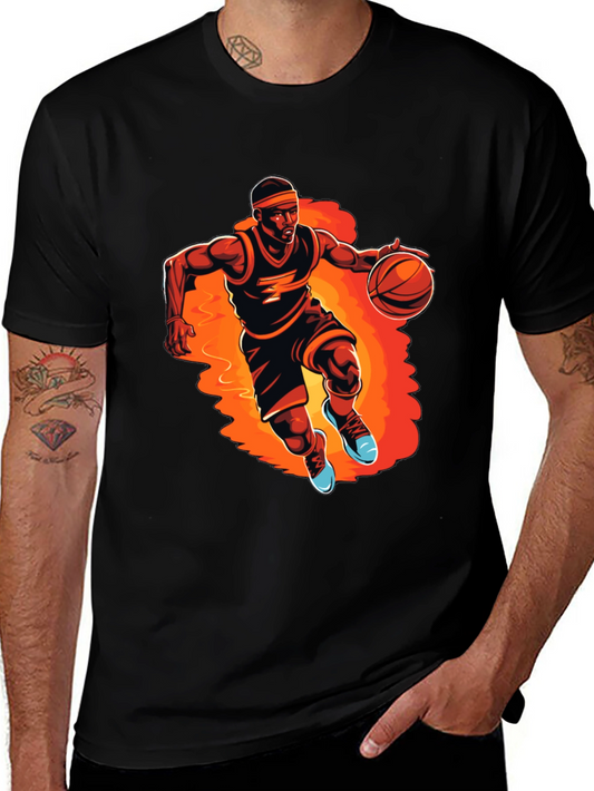 Basketball Player Graphic Tee - Black