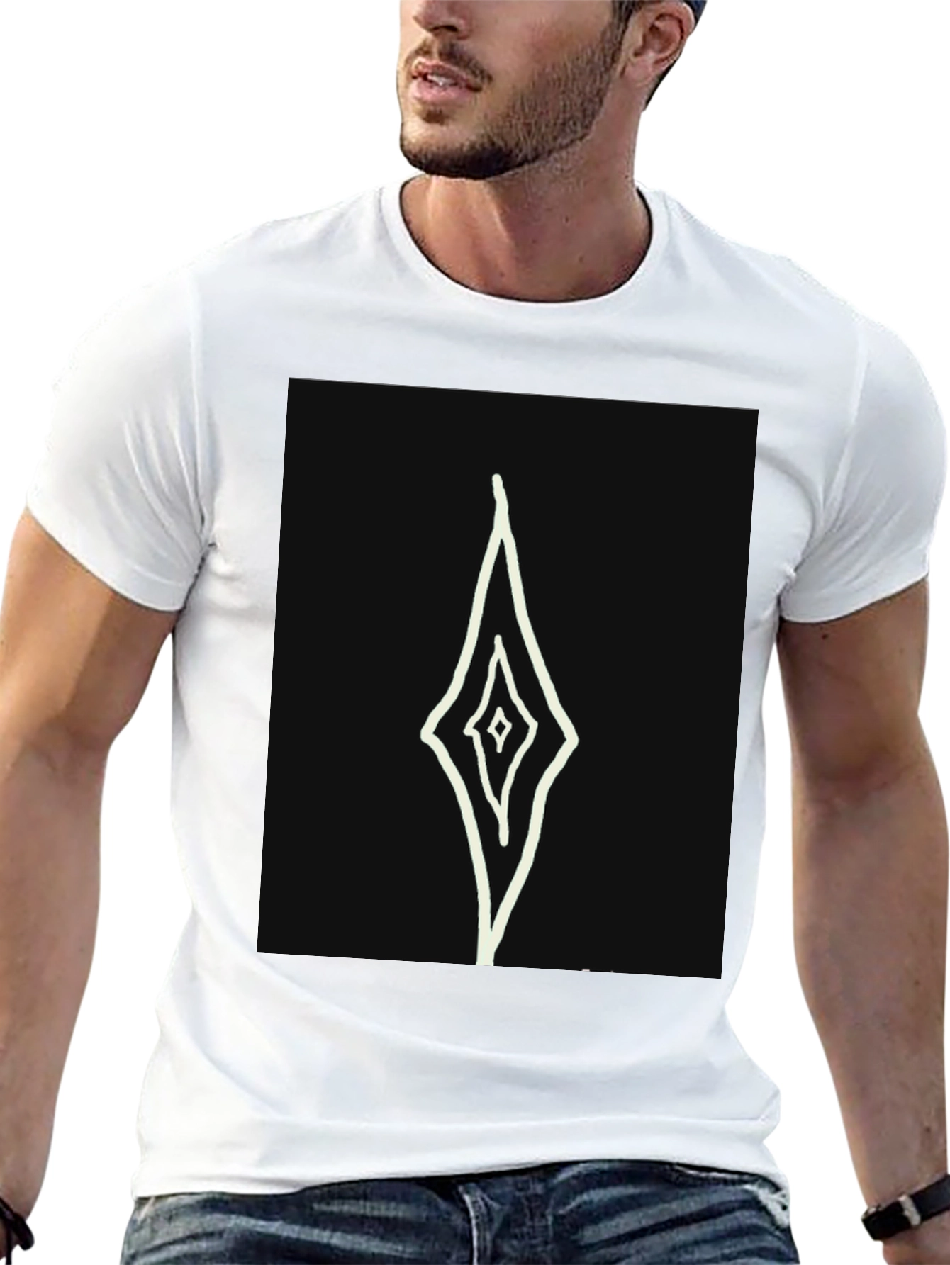 Abstract Diamond Graphic Black T-Shirt