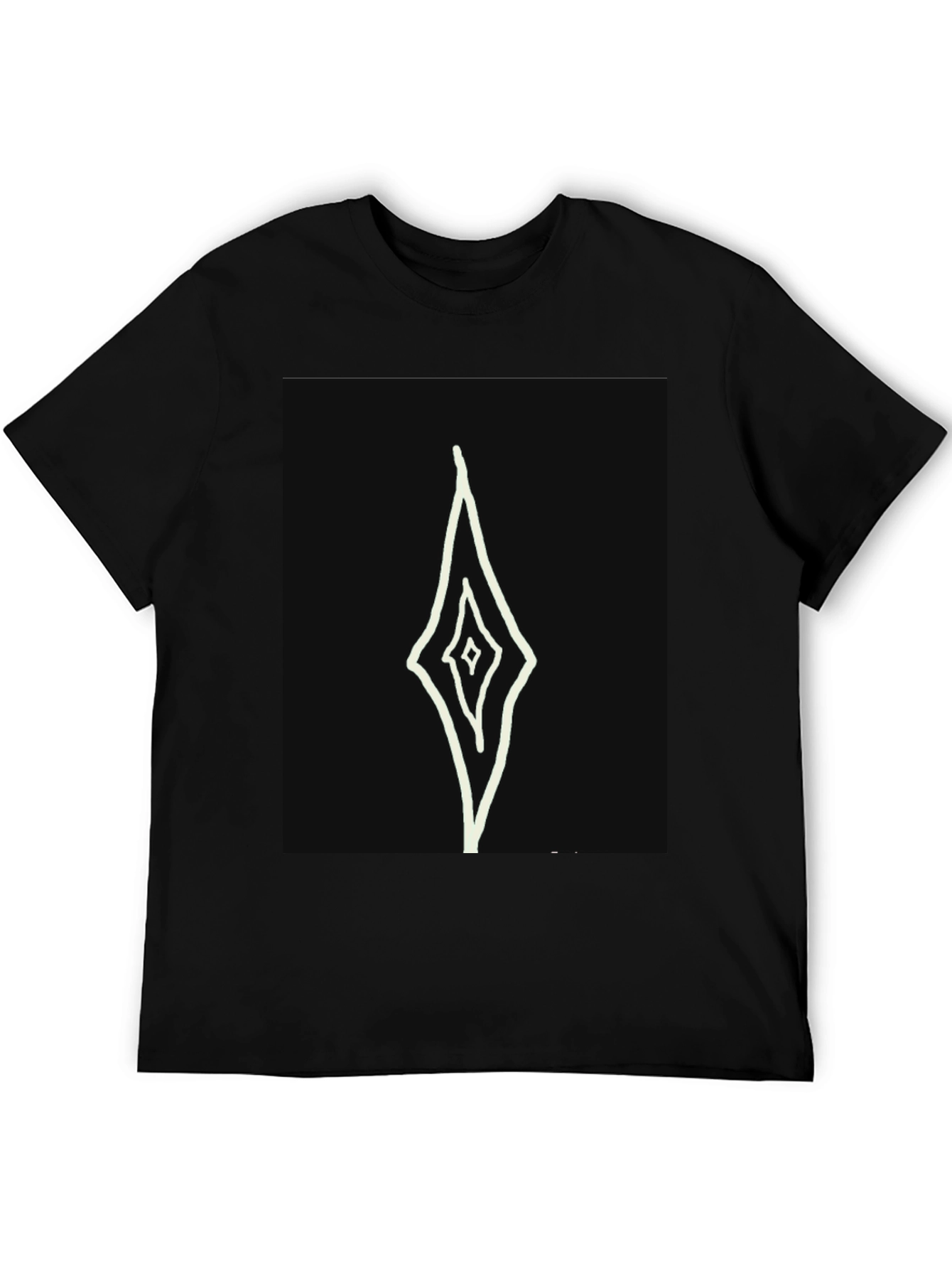 Abstract Diamond Graphic Black T-Shirt