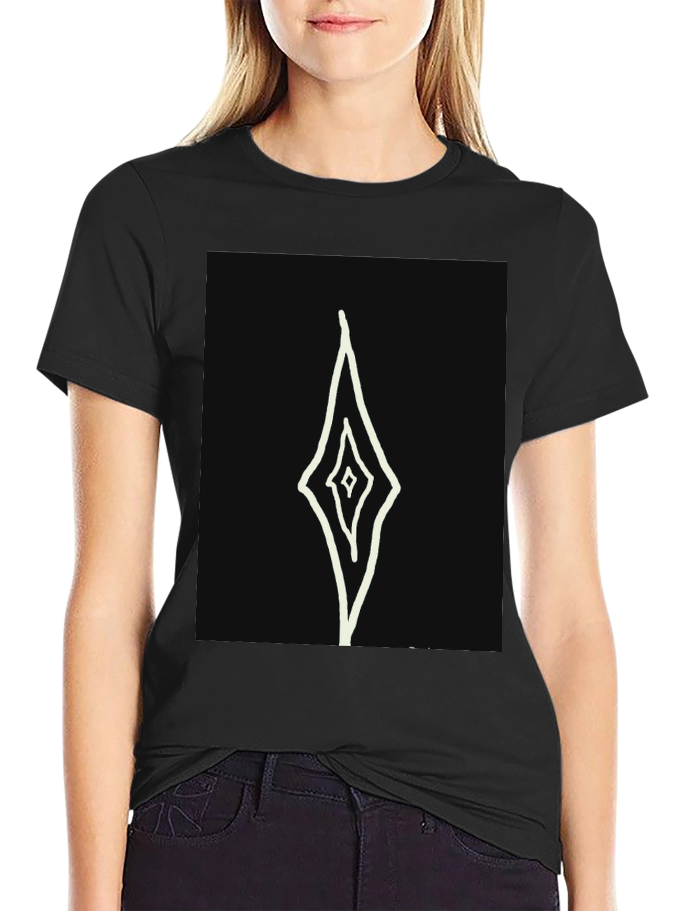 Abstract Diamond Graphic Black T-Shirt