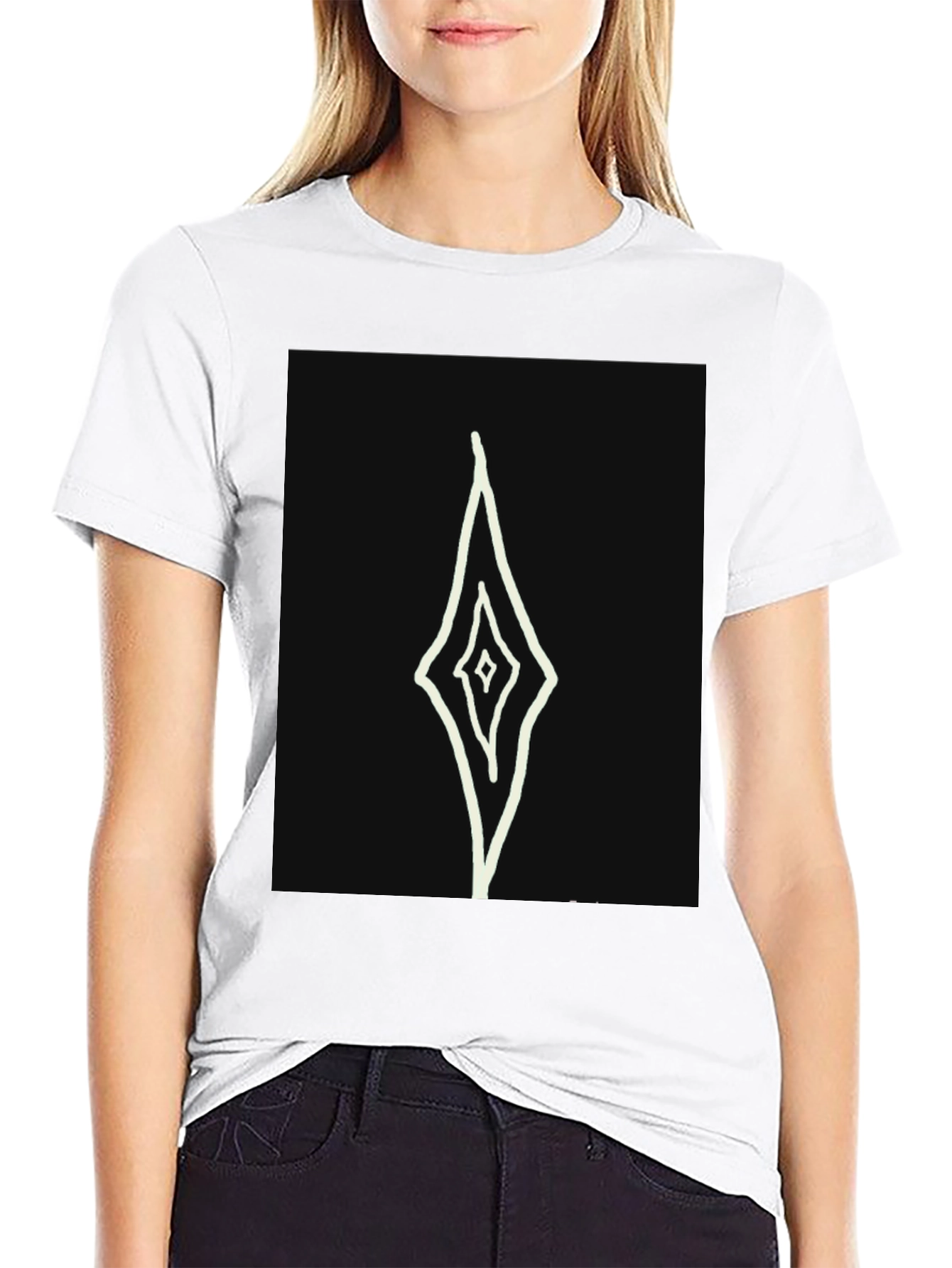 Abstract Diamond Graphic Black T-Shirt