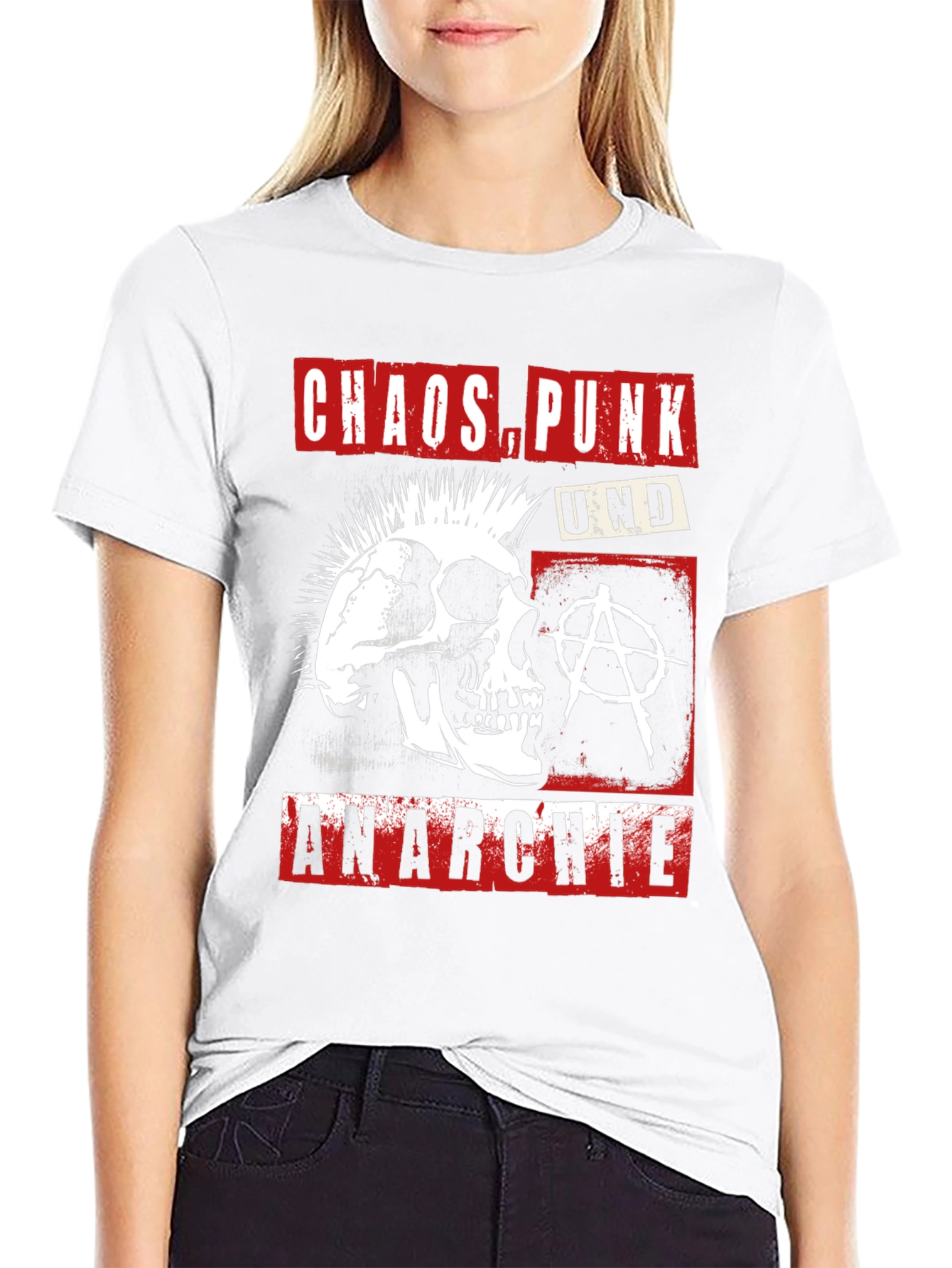 Chaos Punk Anarchie Skull Graphic T-Shirt