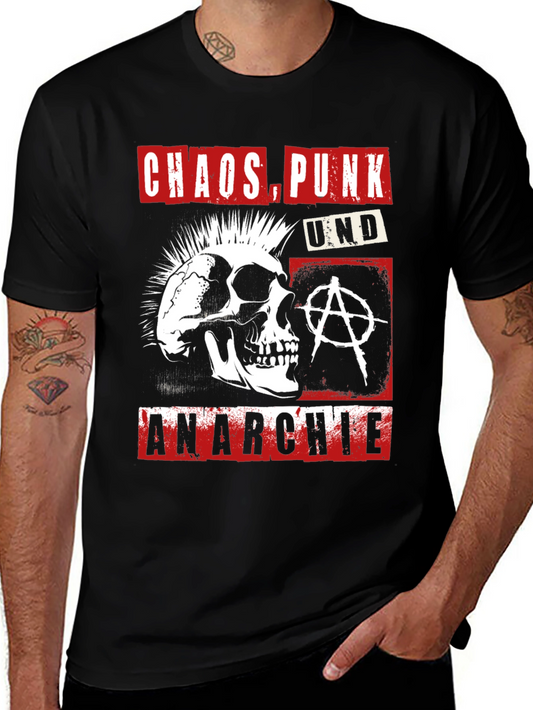 Chaos Punk Anarchie Skull Graphic T-Shirt