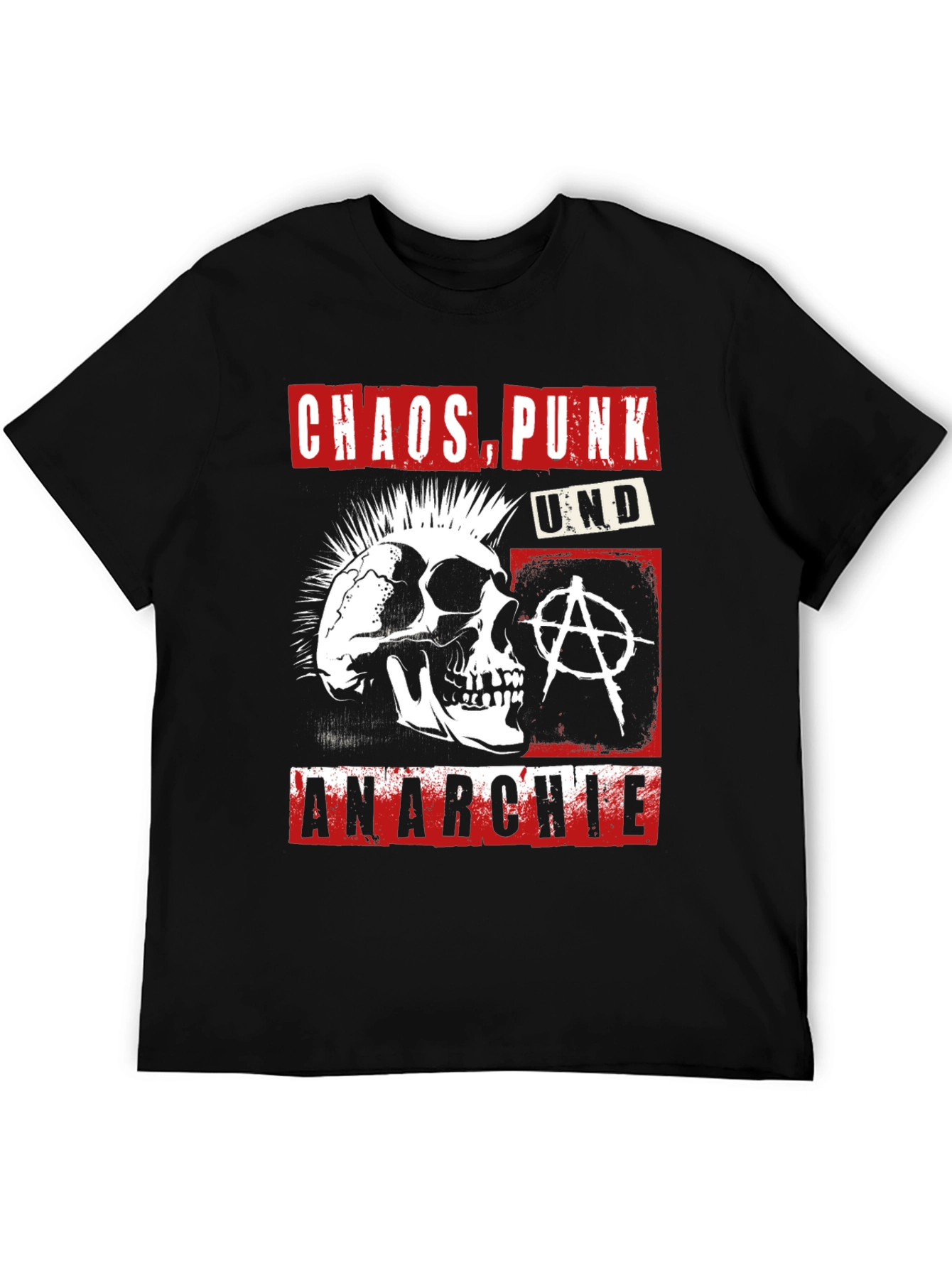 Chaos Punk Anarchie Skull Graphic T-Shirt