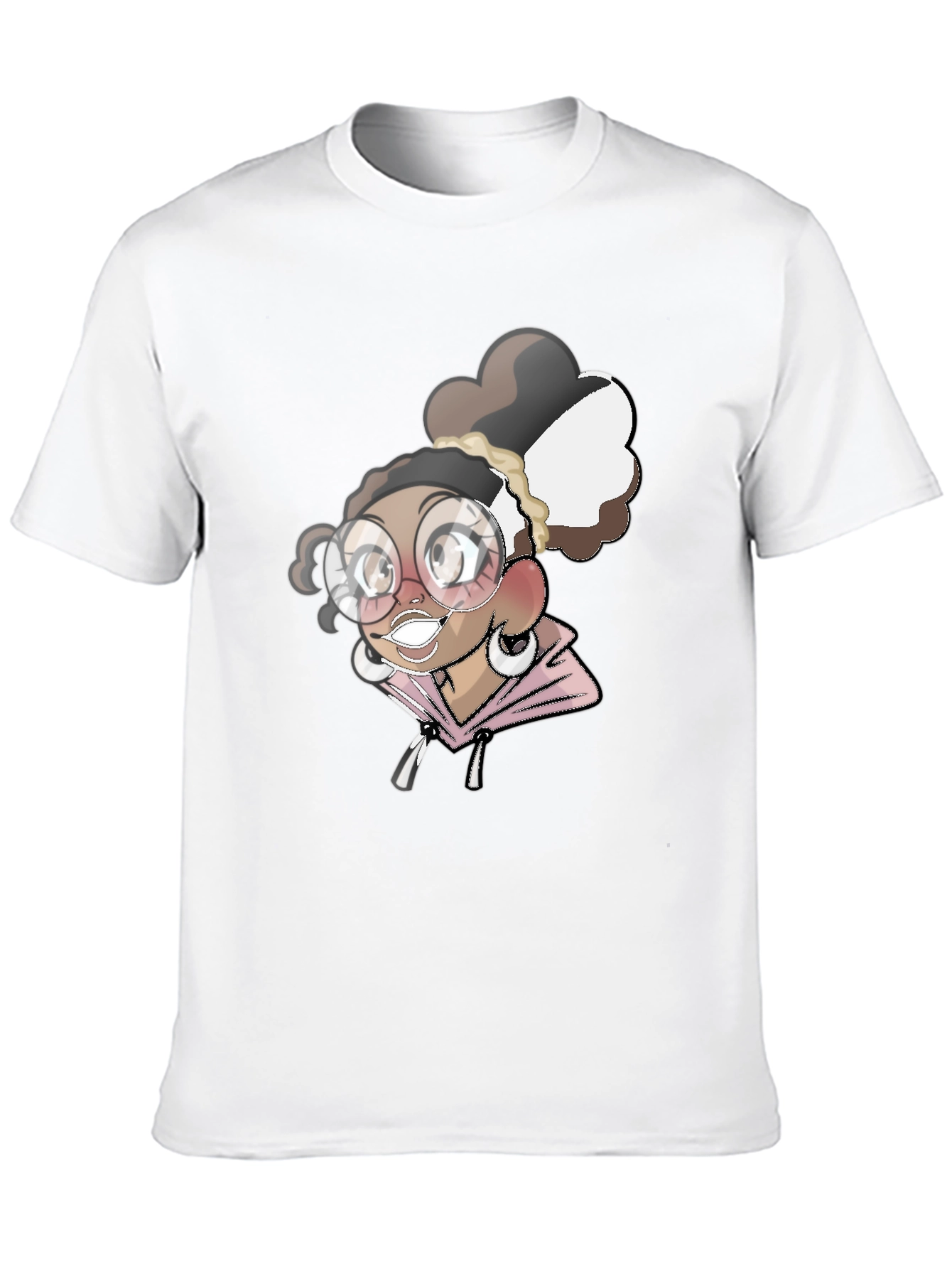 Cartoon Girl Black T-Shirt