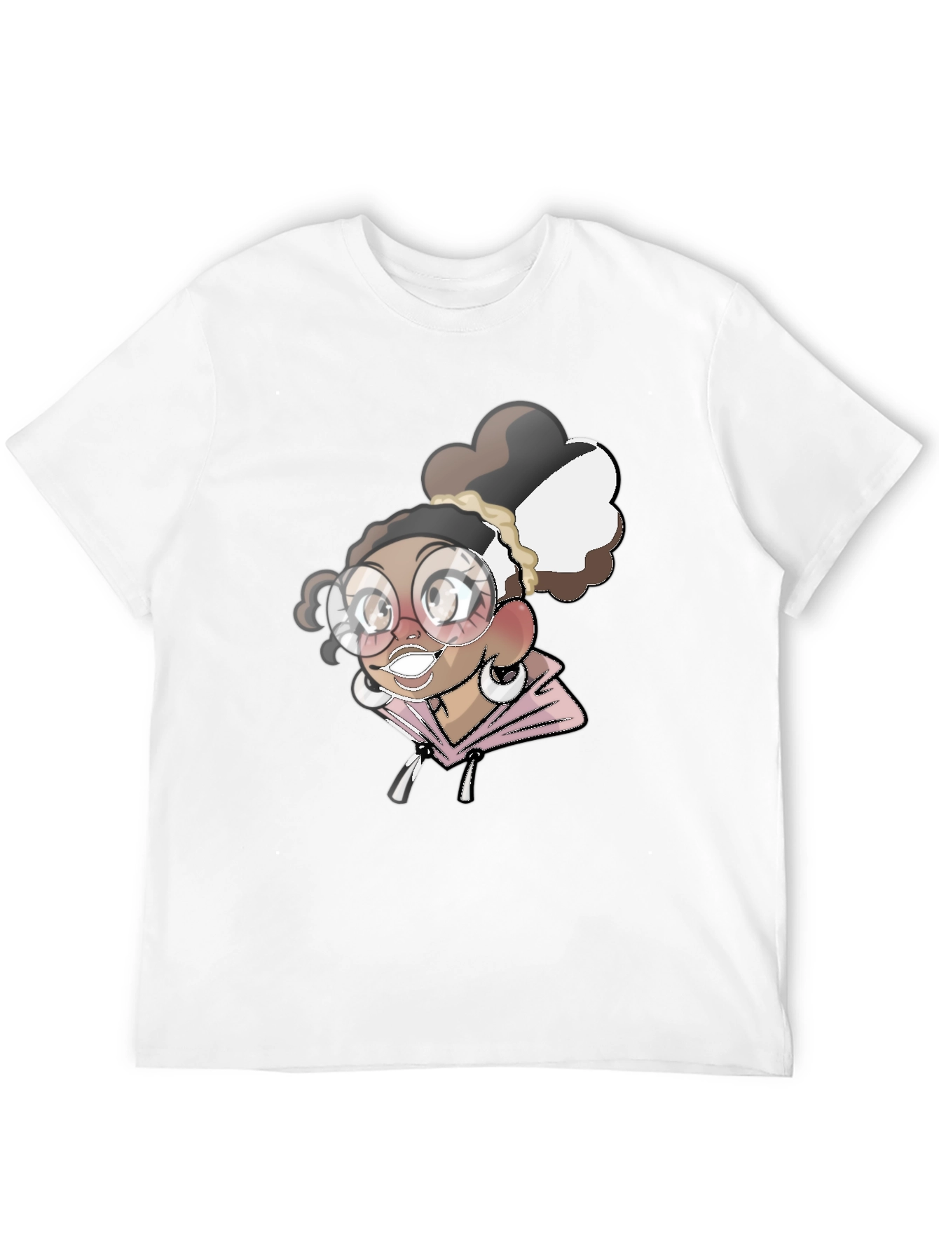 Cartoon Girl Black T-Shirt