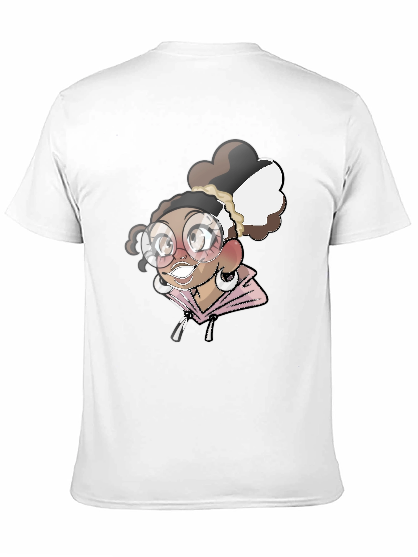 Cartoon Girl Black T-Shirt