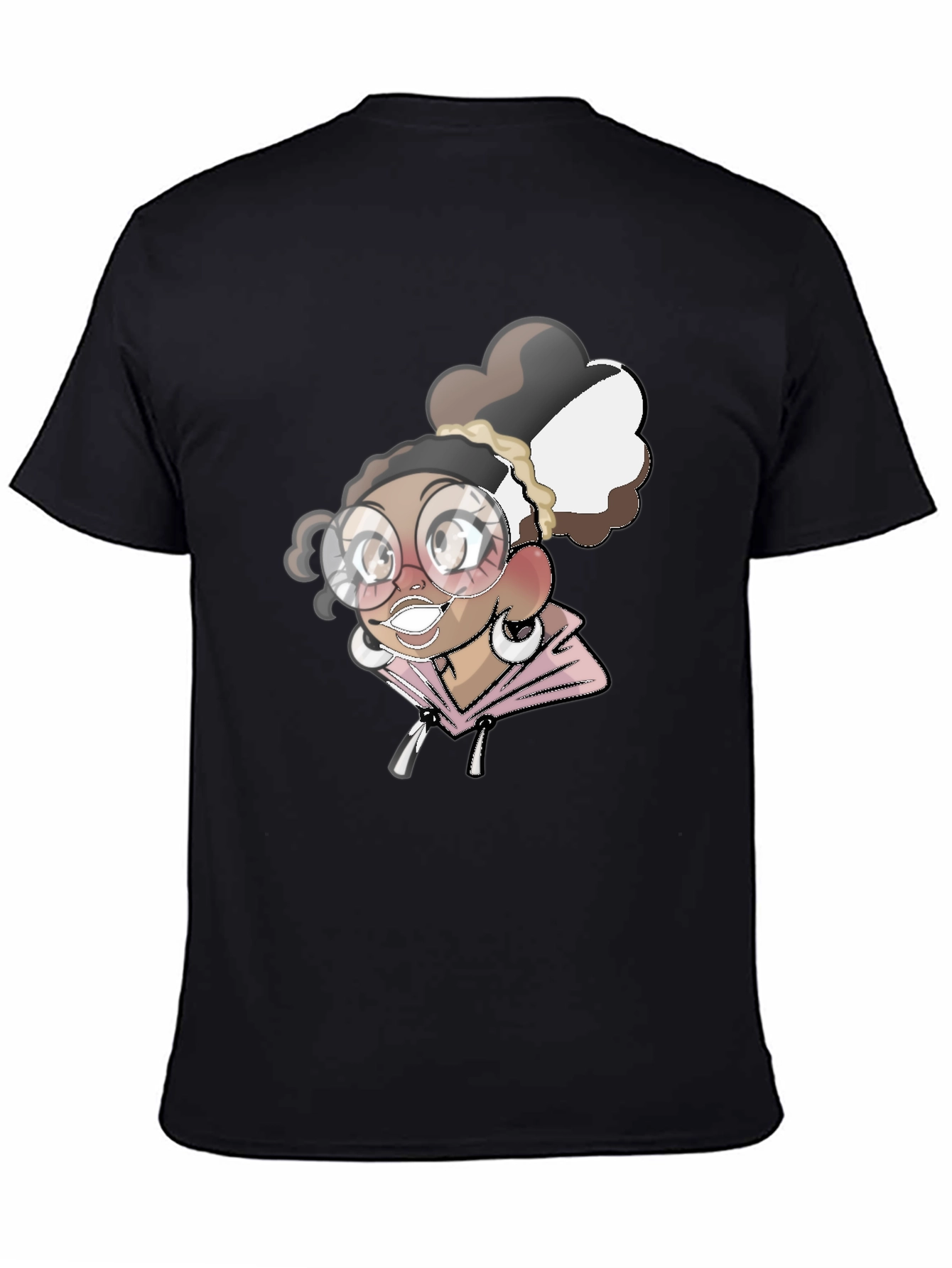 Cartoon Girl Black T-Shirt