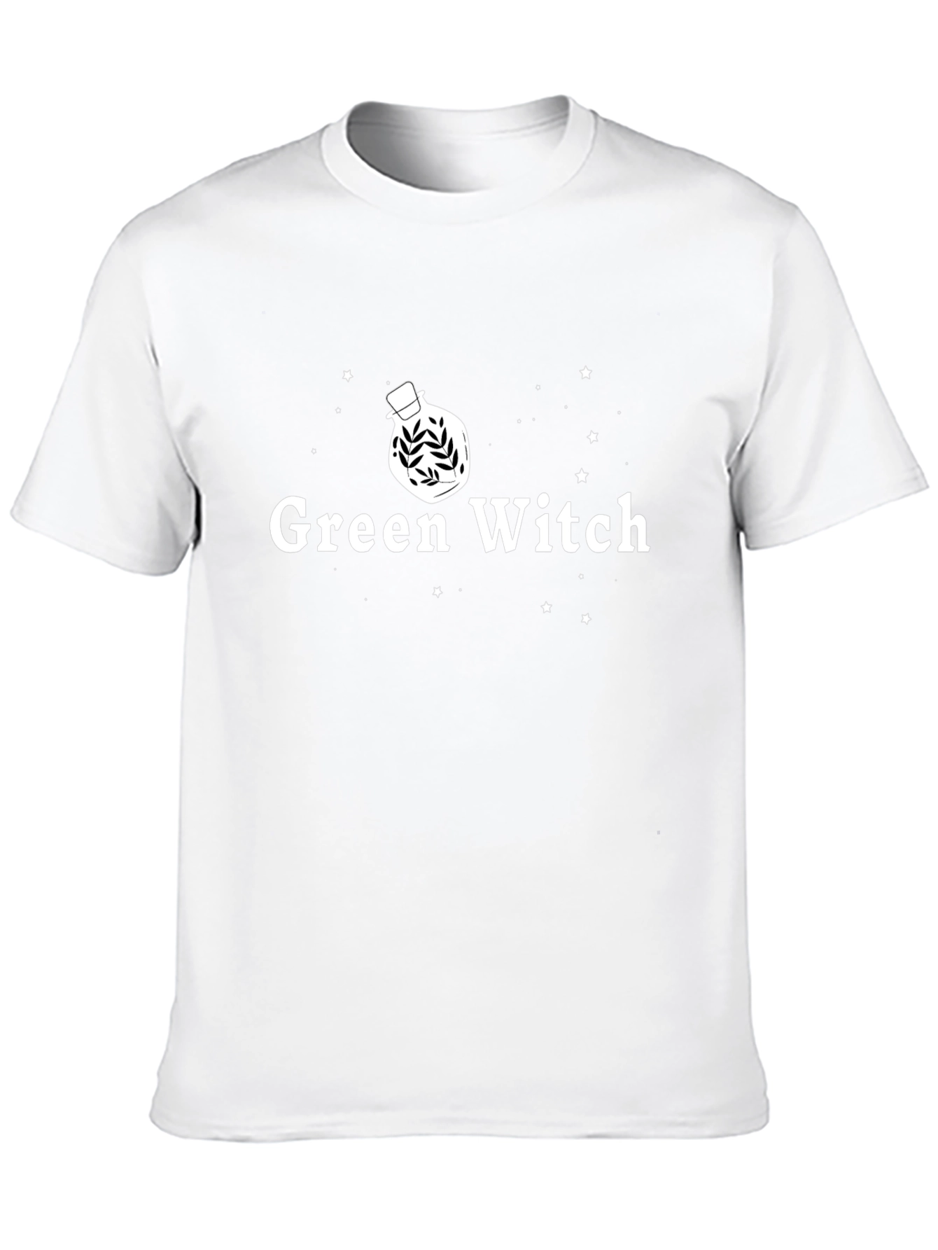 Green Witch Graphic Tee - Black Cotton T-Shirt
