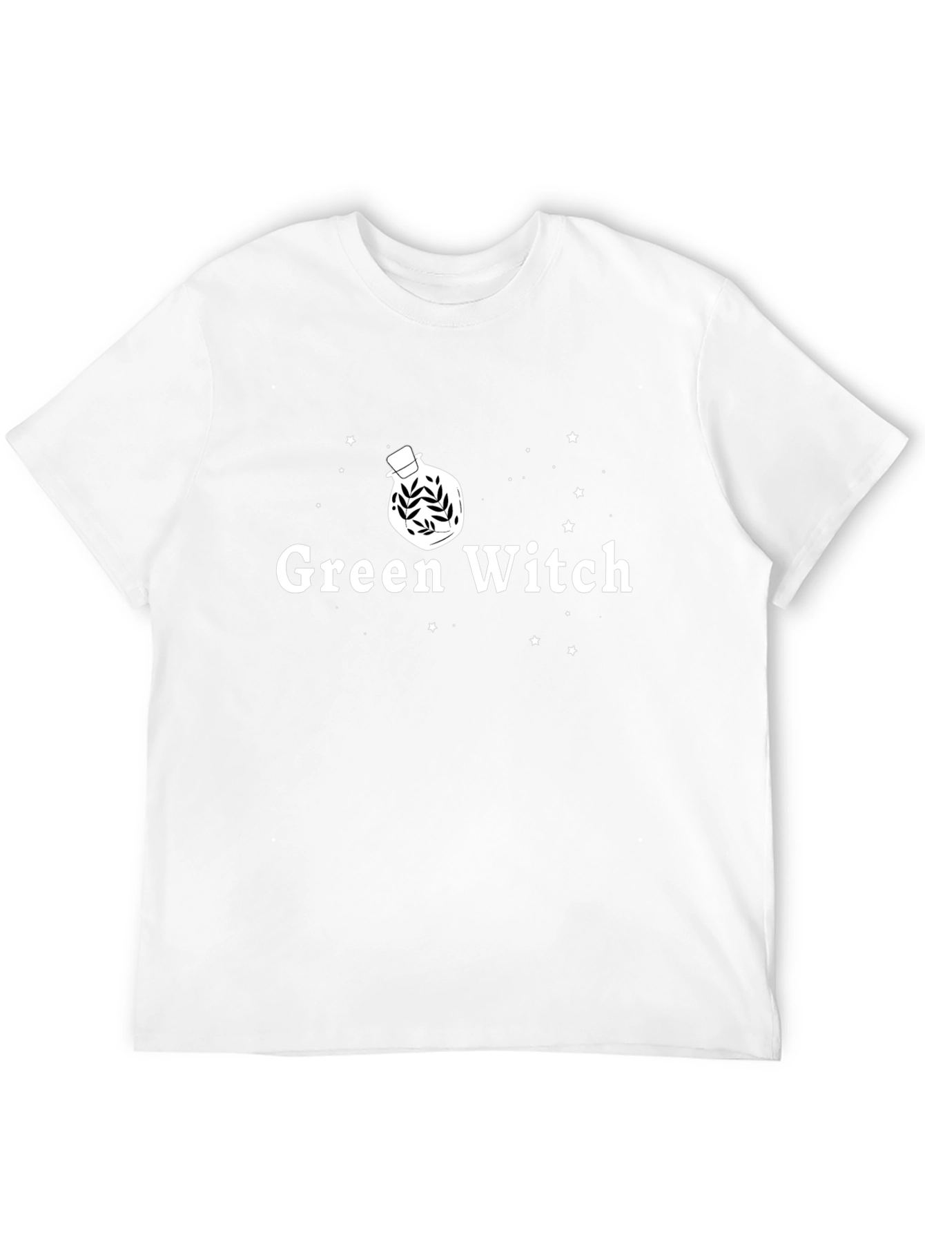 Green Witch Graphic Tee - Black Cotton T-Shirt