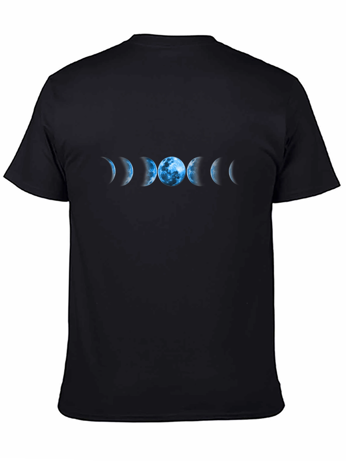 Lunar Phase Graphic T-Shirt - Black Cotton Tee