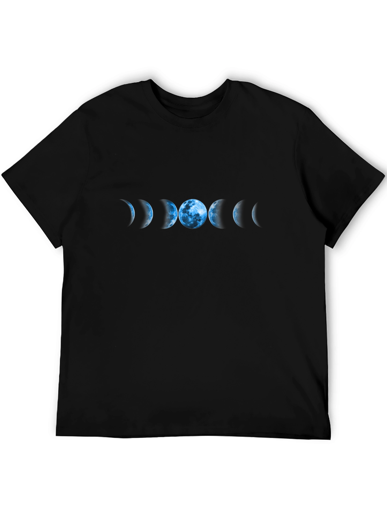 Lunar Phase Graphic T-Shirt - Black Cotton Tee