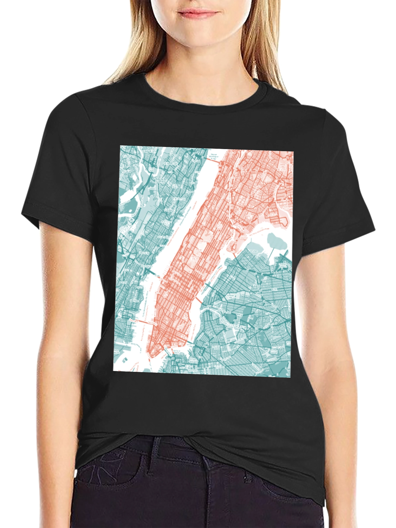 NYC Map Graphic Tee - Stylish Urban Design