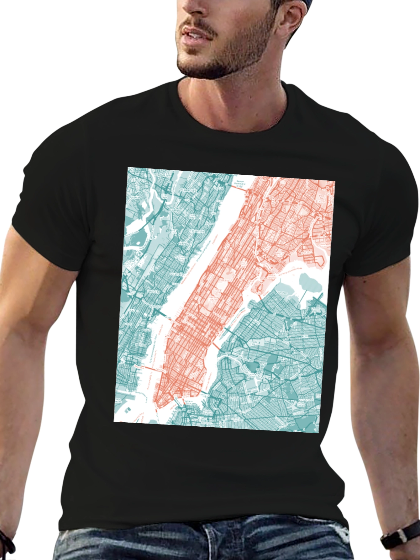 NYC Map Graphic Tee - Stylish Urban Design