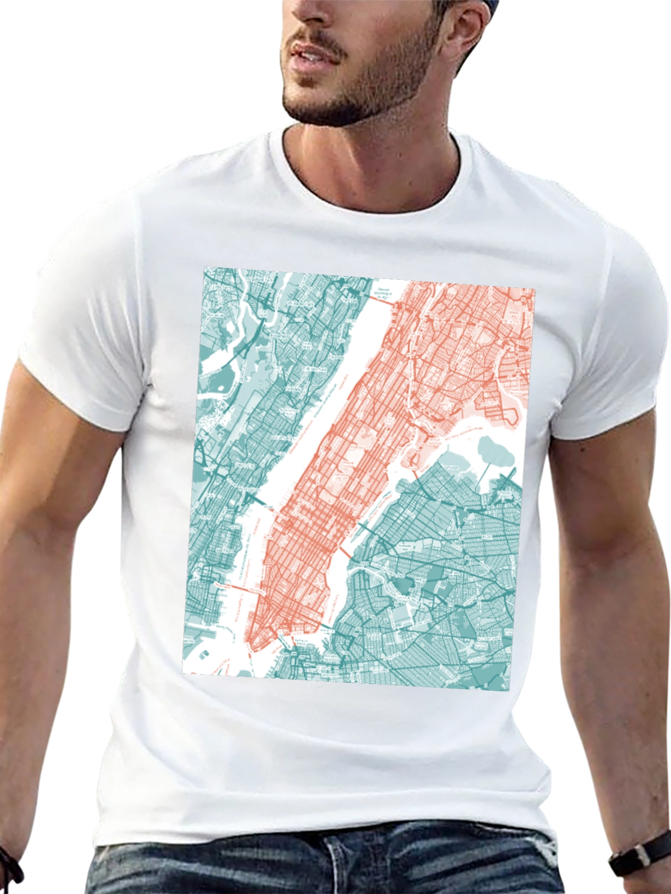 NYC Map Graphic Tee - Stylish Urban Design