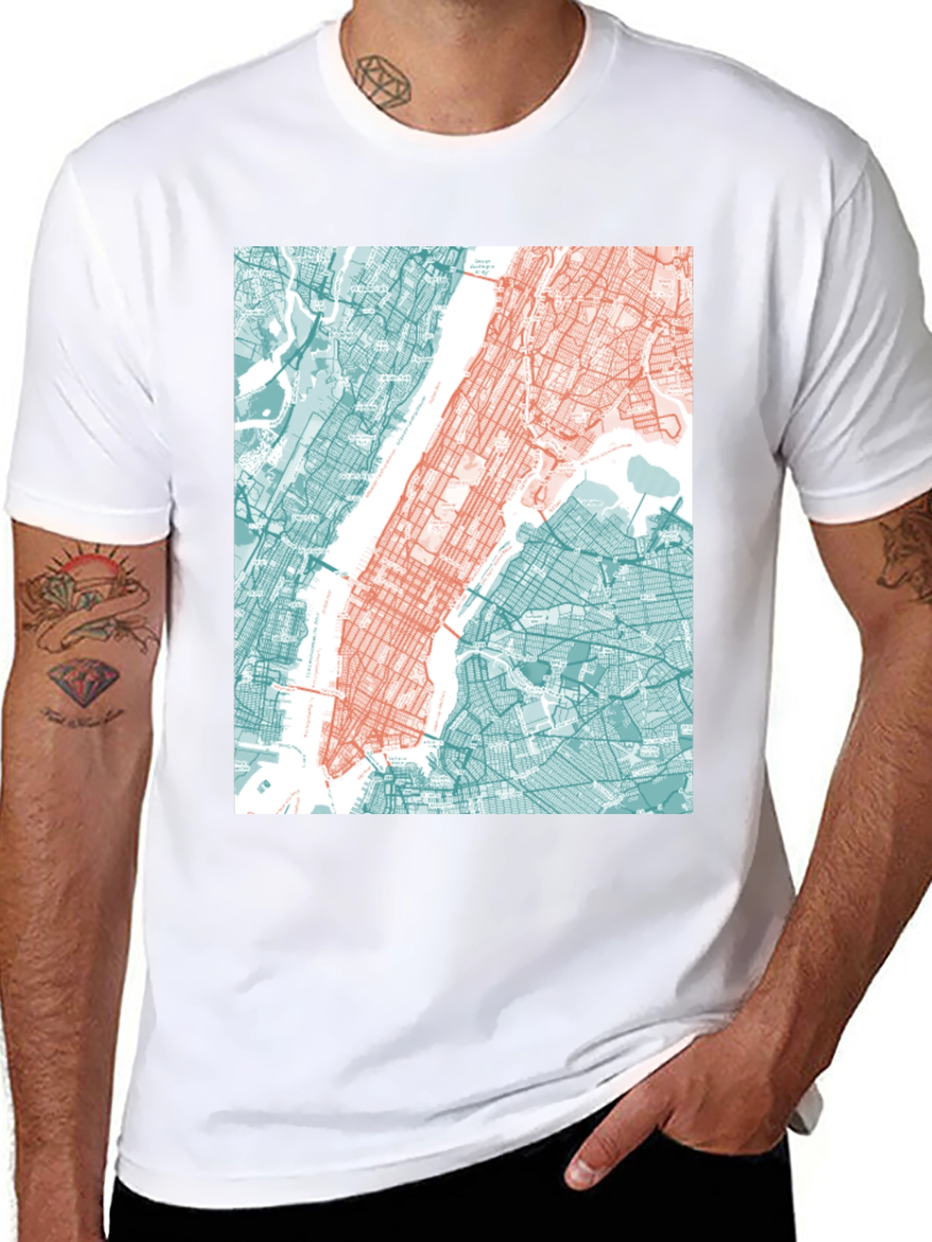 NYC Map Graphic Tee - Stylish Urban Design