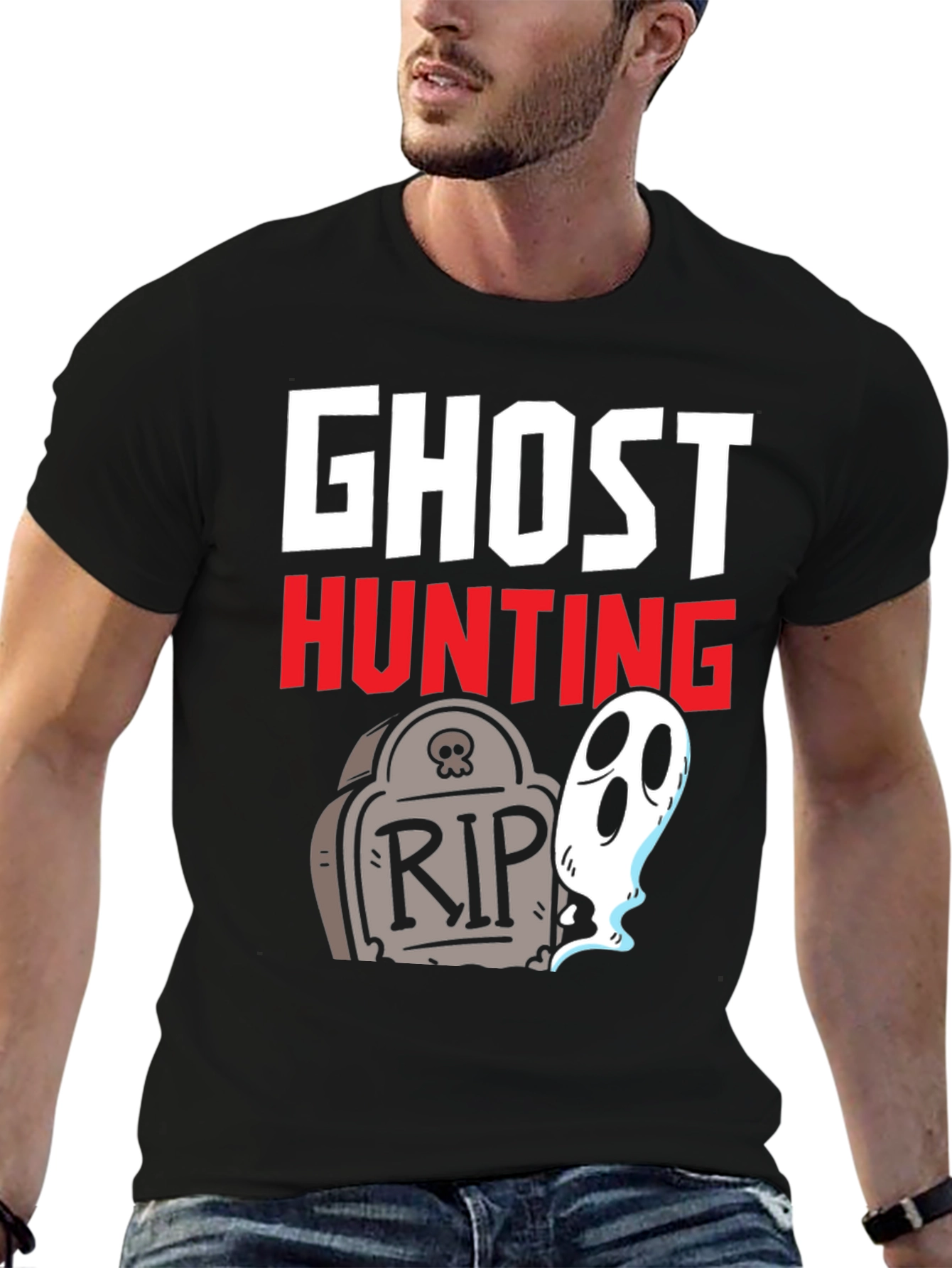 Ghost Hunting Graphic Tee - Halloween Fun