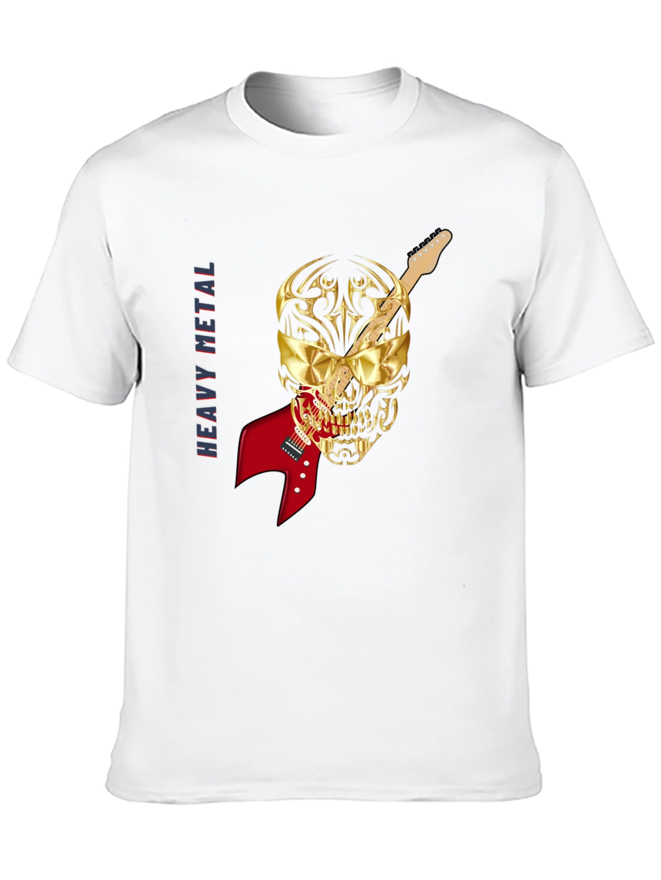 Heavy Metal Skull Guitar T-Shirt