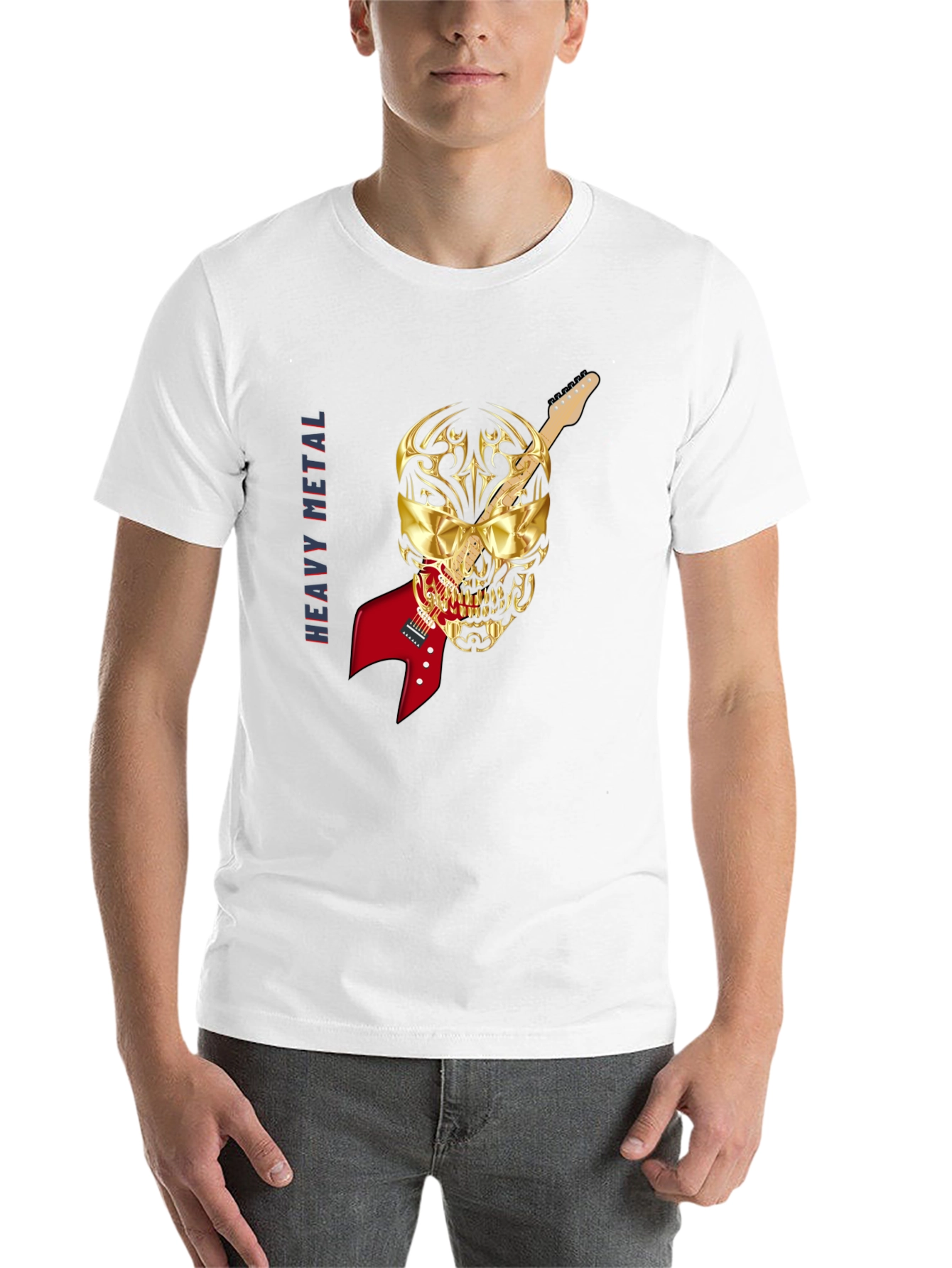 Heavy Metal Skull Guitar T-Shirt