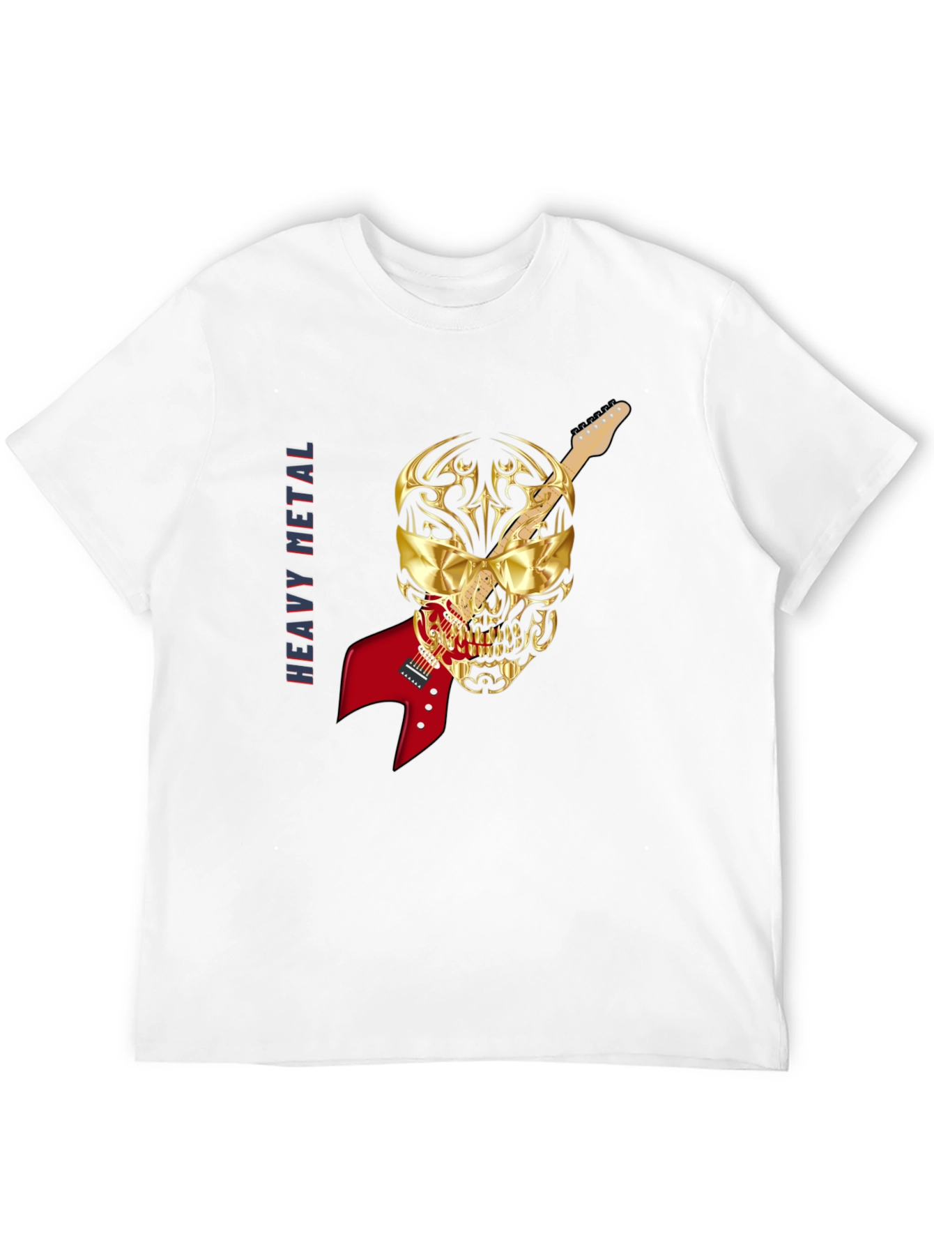 Heavy Metal Skull Guitar T-Shirt