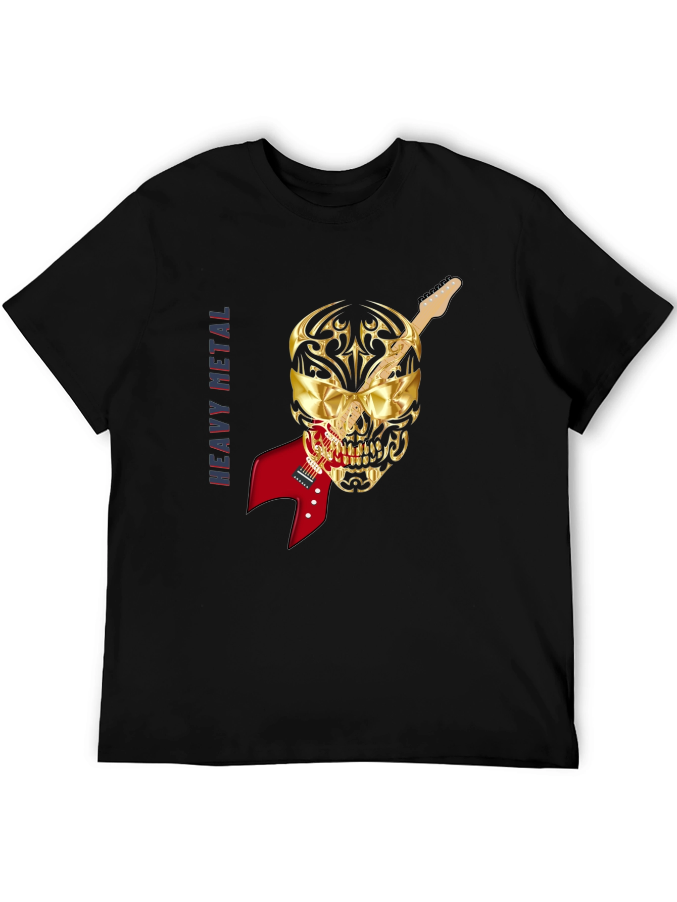 Heavy Metal Skull Guitar T-Shirt