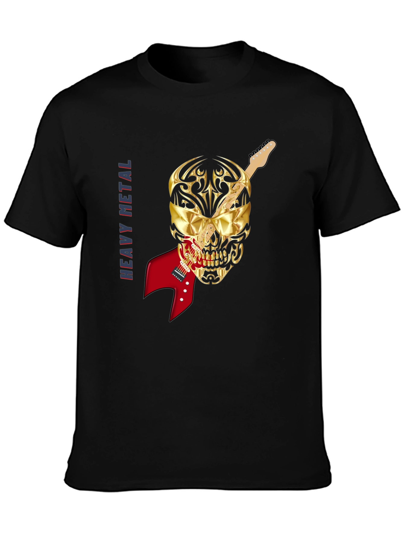 Heavy Metal Skull Guitar T-Shirt