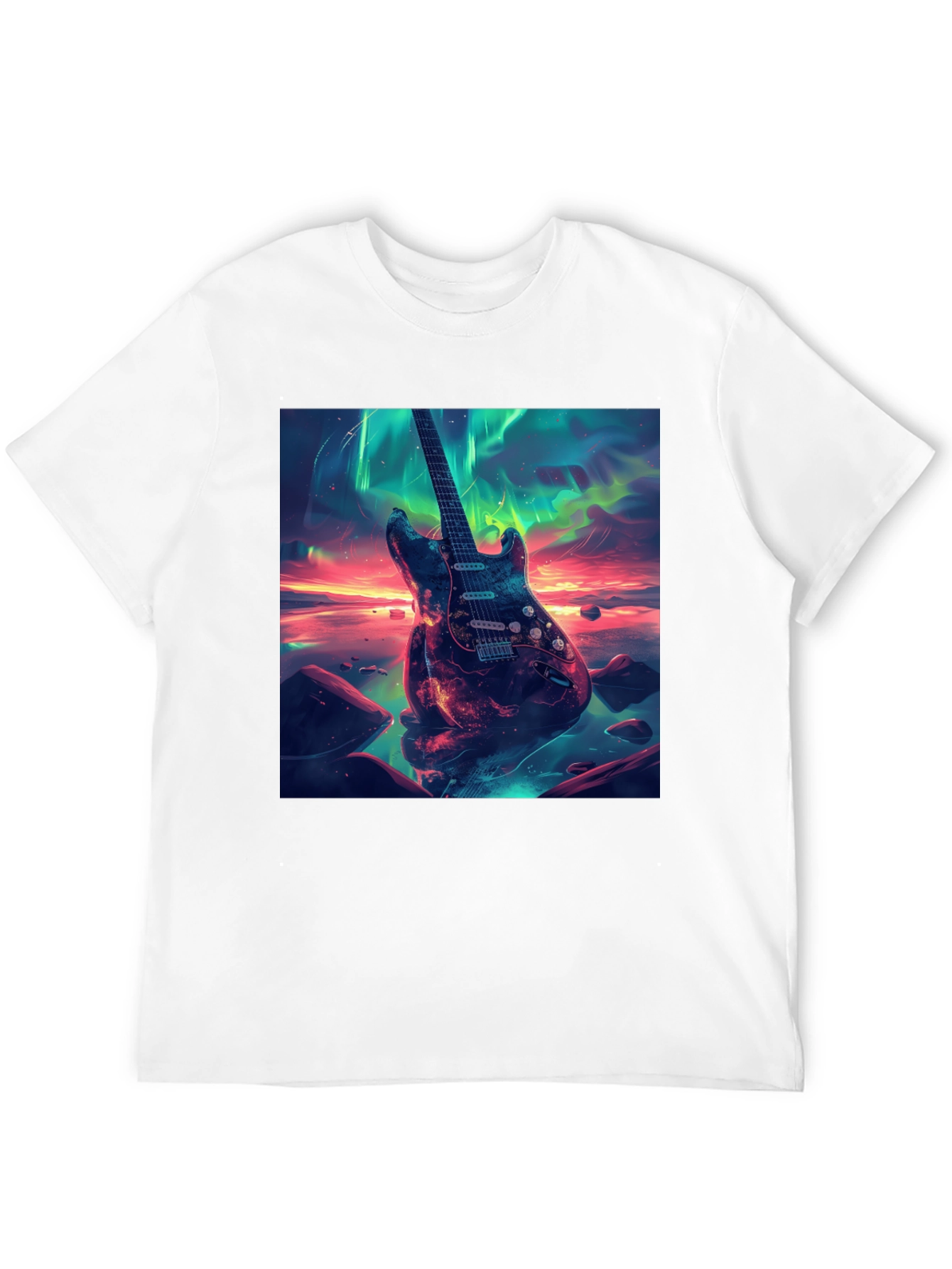 Guitar Nebula Graphic Tee - Black Cotton