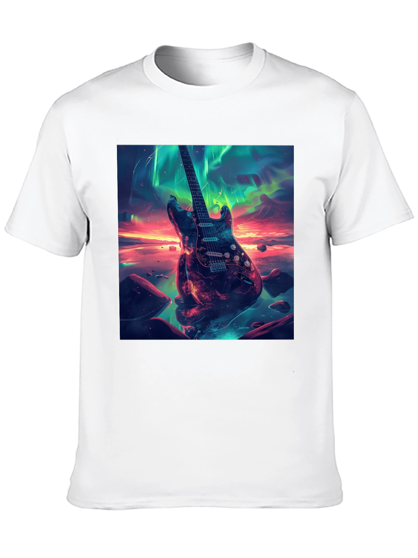 Guitar Nebula Graphic Tee - Black Cotton
